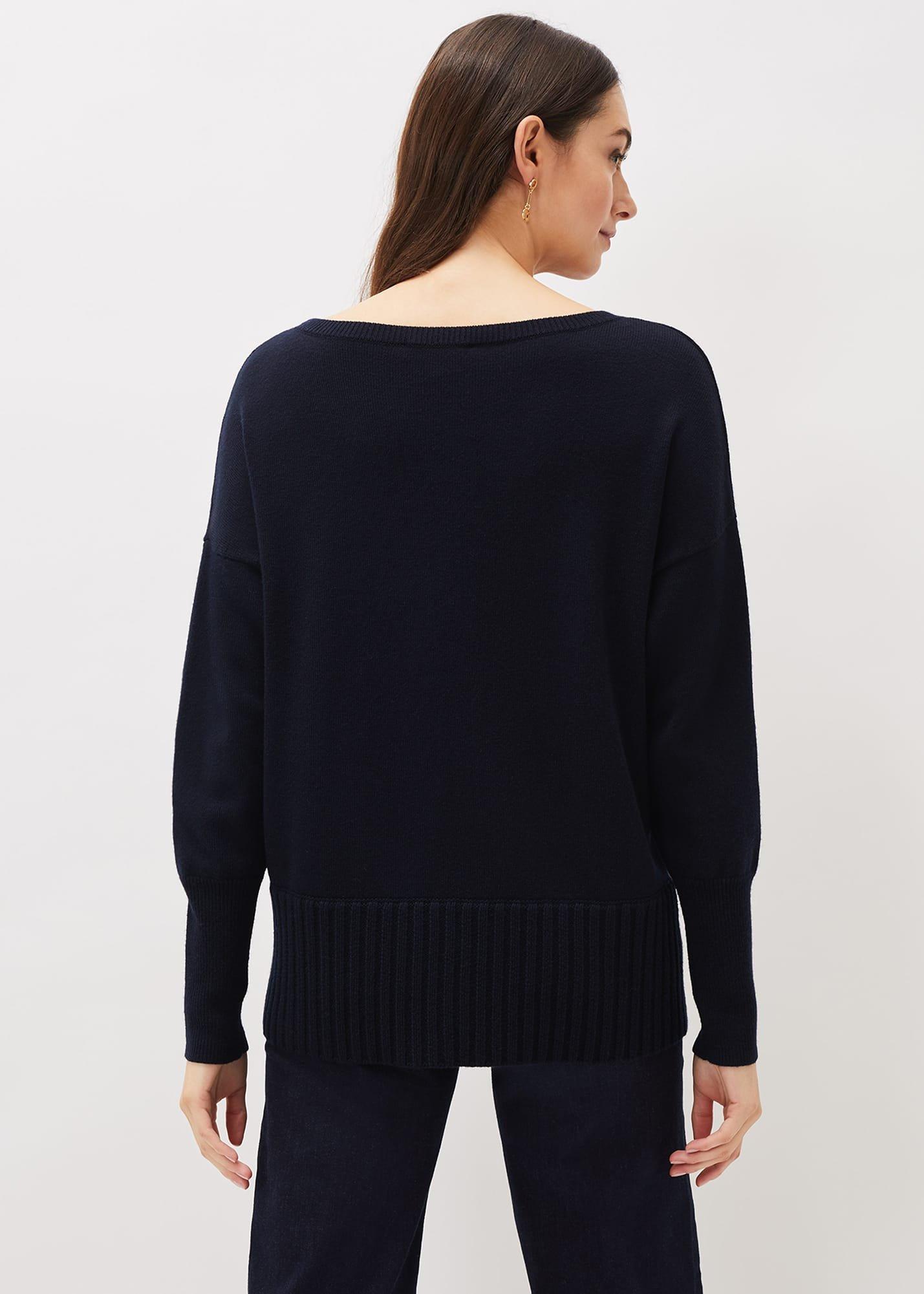 Steph Zip Detail Wool Blend Jumper