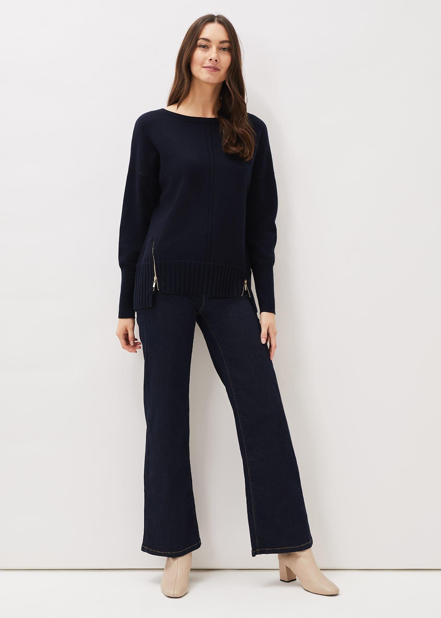 Steph Zip Detail Wool Blend Jumper