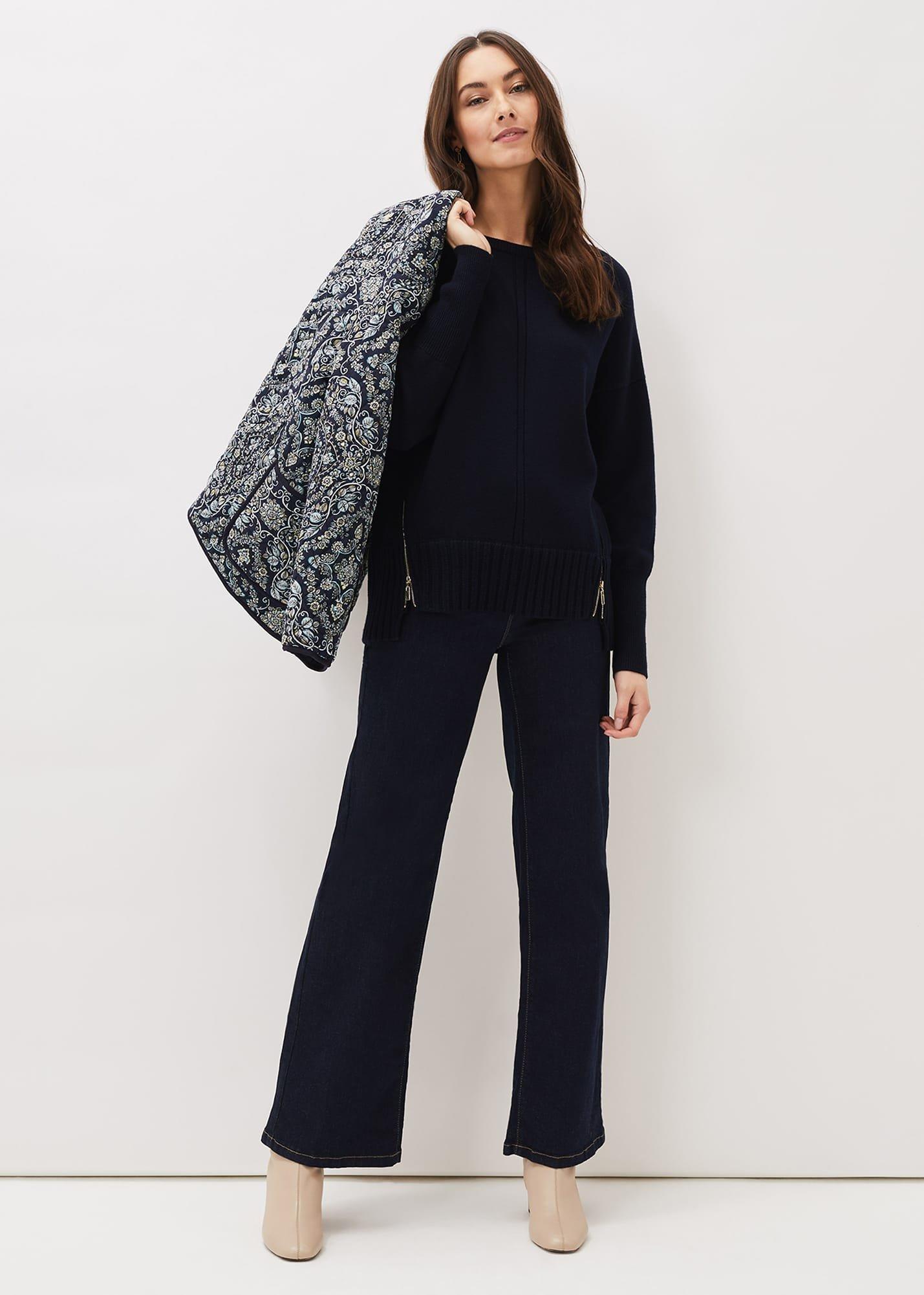 Steph Zip Detail Wool Blend Jumper