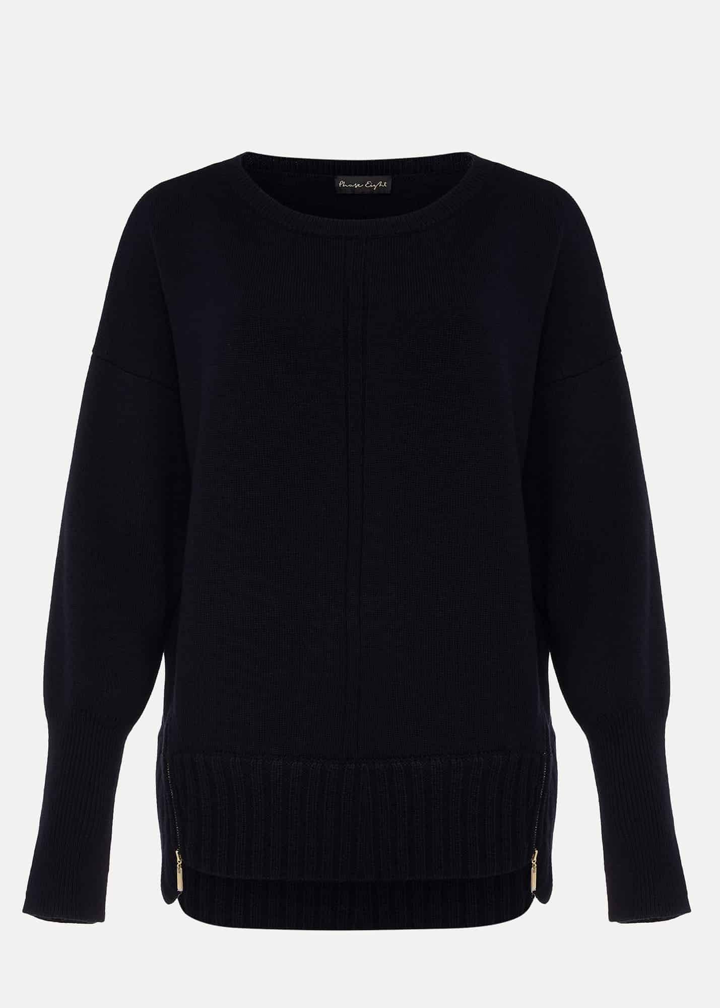Steph Zip Detail Wool Blend Jumper