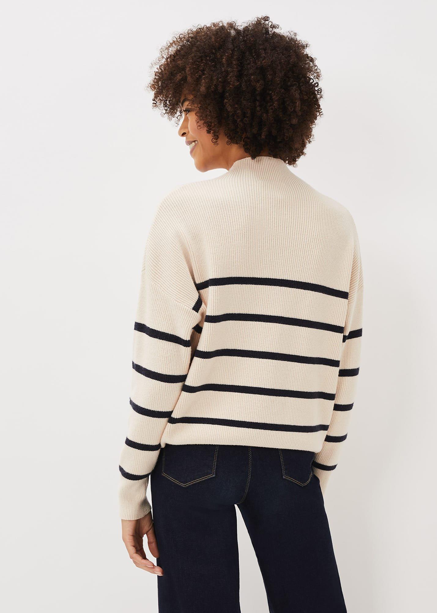 Rosan Zip Funnel Neck Stripe Jumper