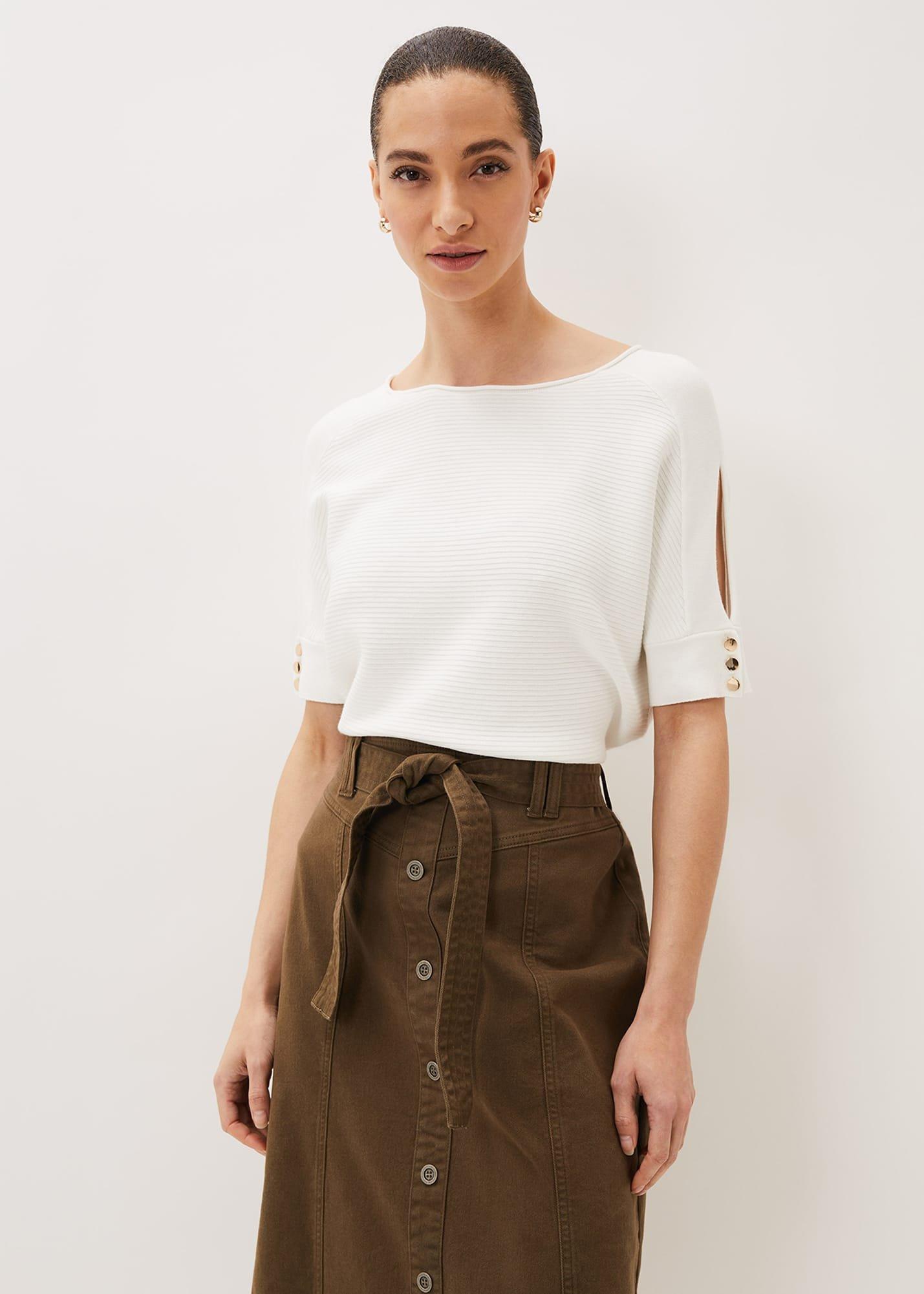 Alma Texture Cutout Sleeve Jumper