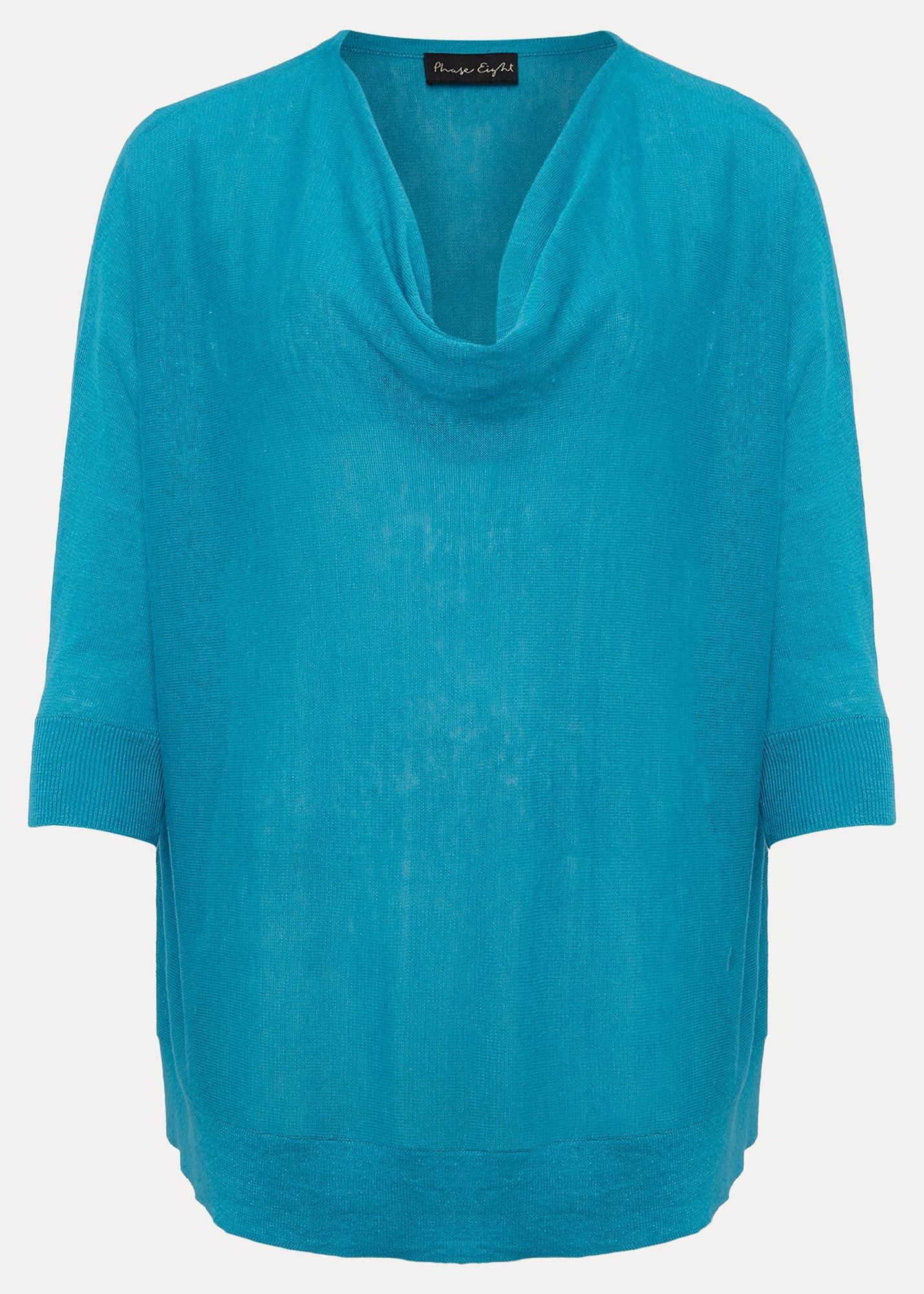 Clare Linen Cowl Neck Fine Knit Jumper