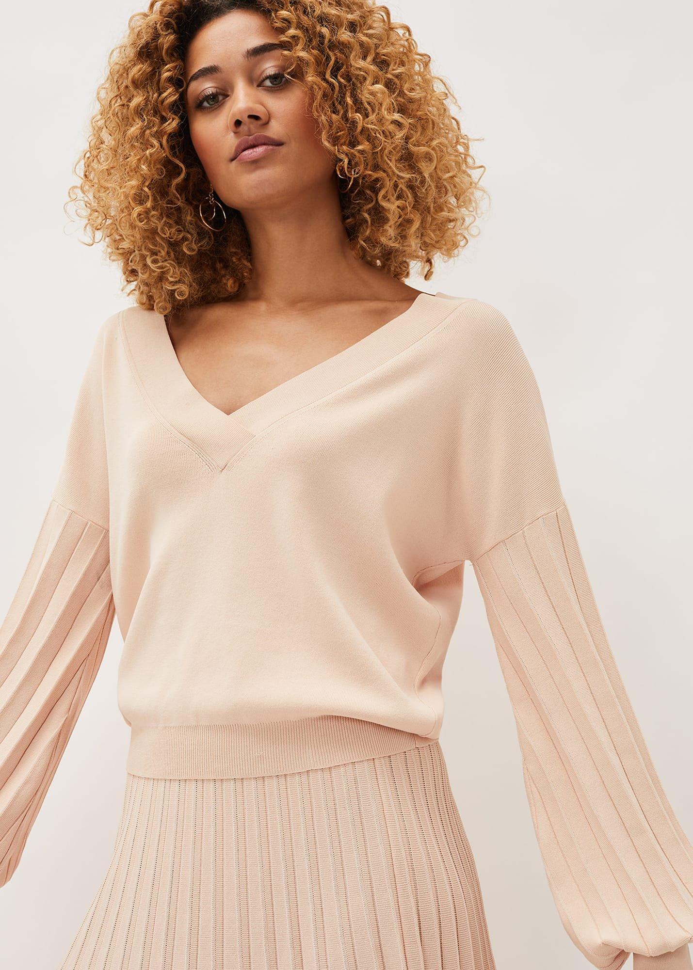 トップス SQUARE NECK LADY LIKE PLEATS TOP MODULE