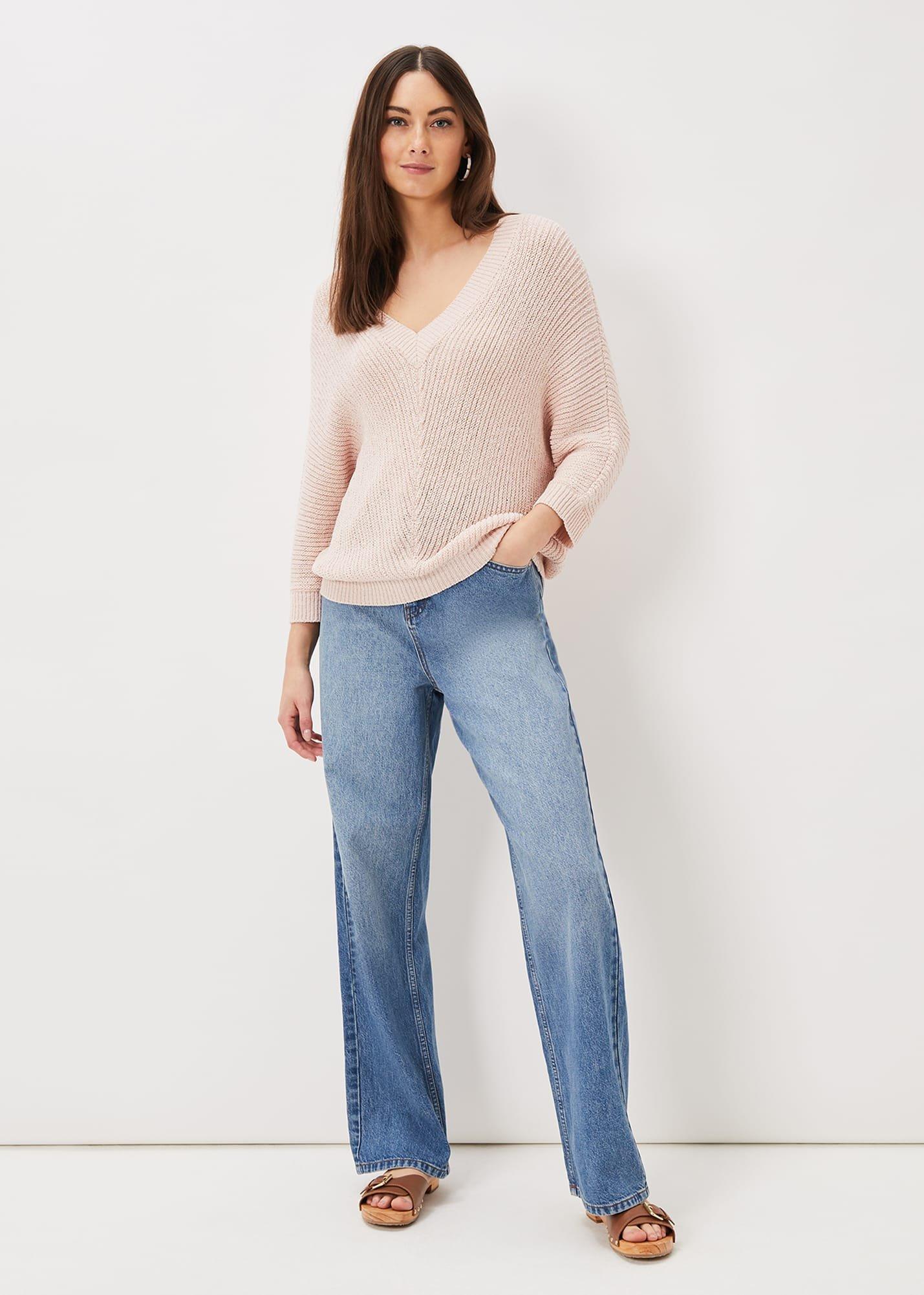 Pia V Neck Ribbed Jumper