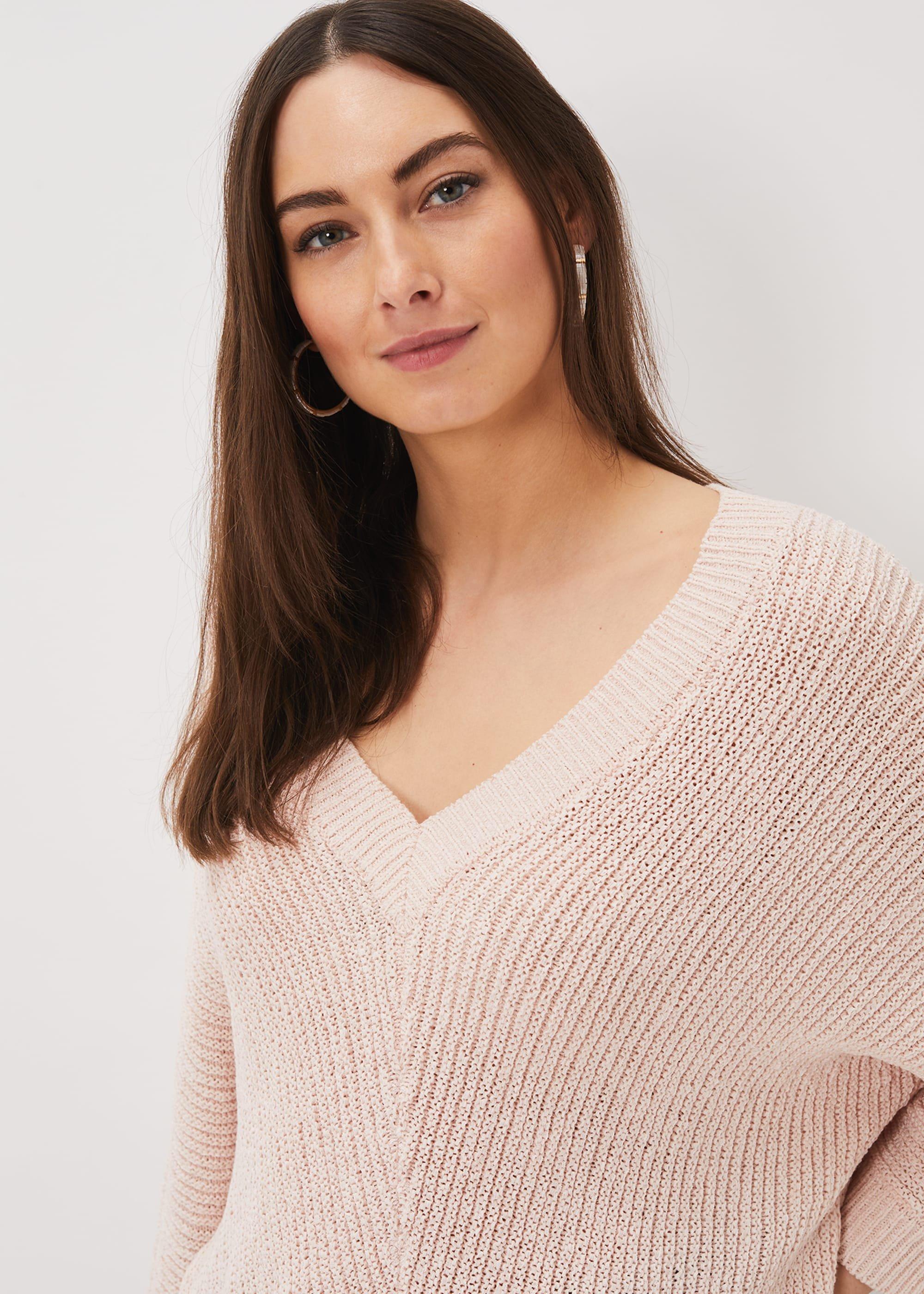 Pia V Neck Ribbed Jumper