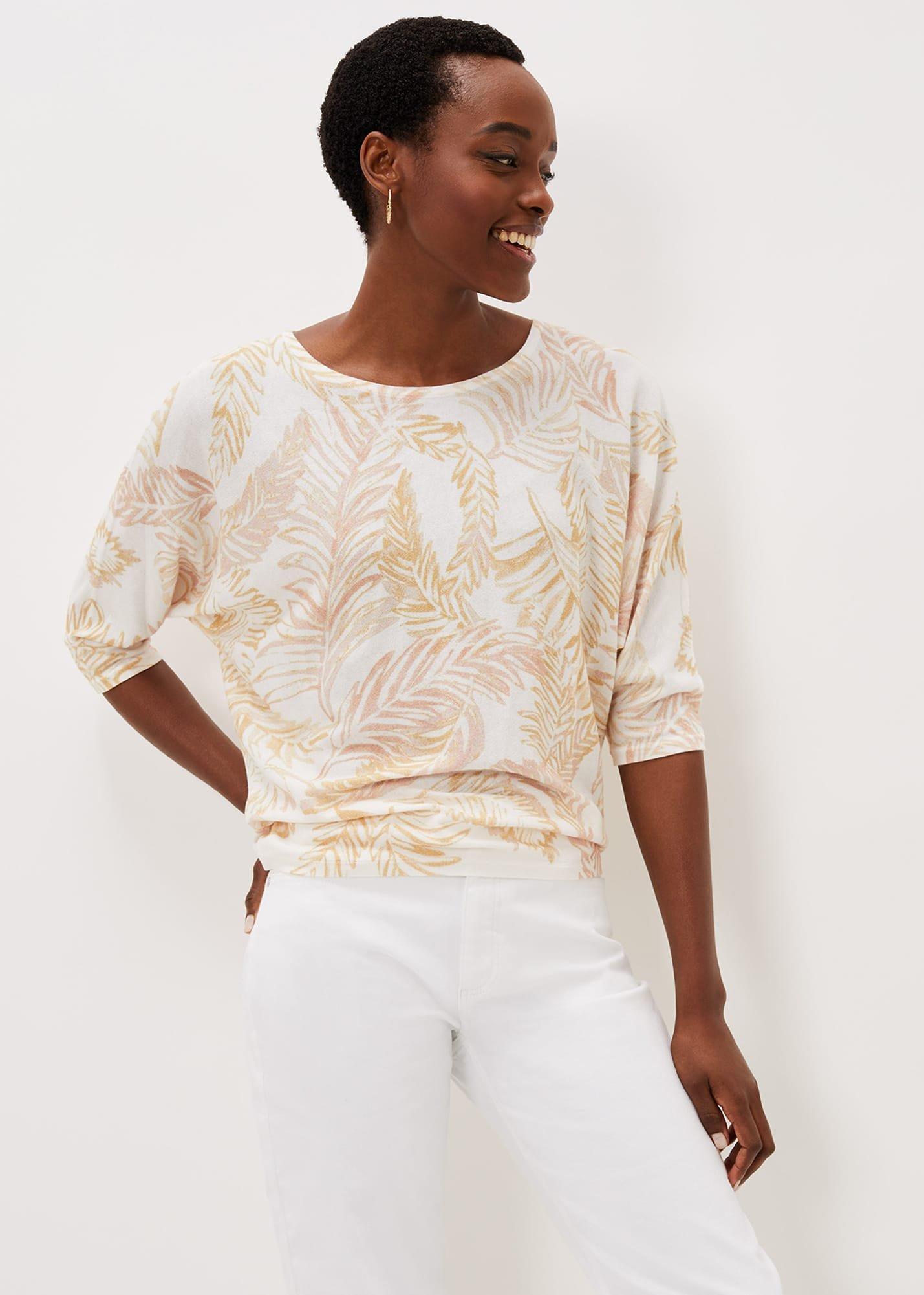 Hollie Cotton Palm Print Jumper