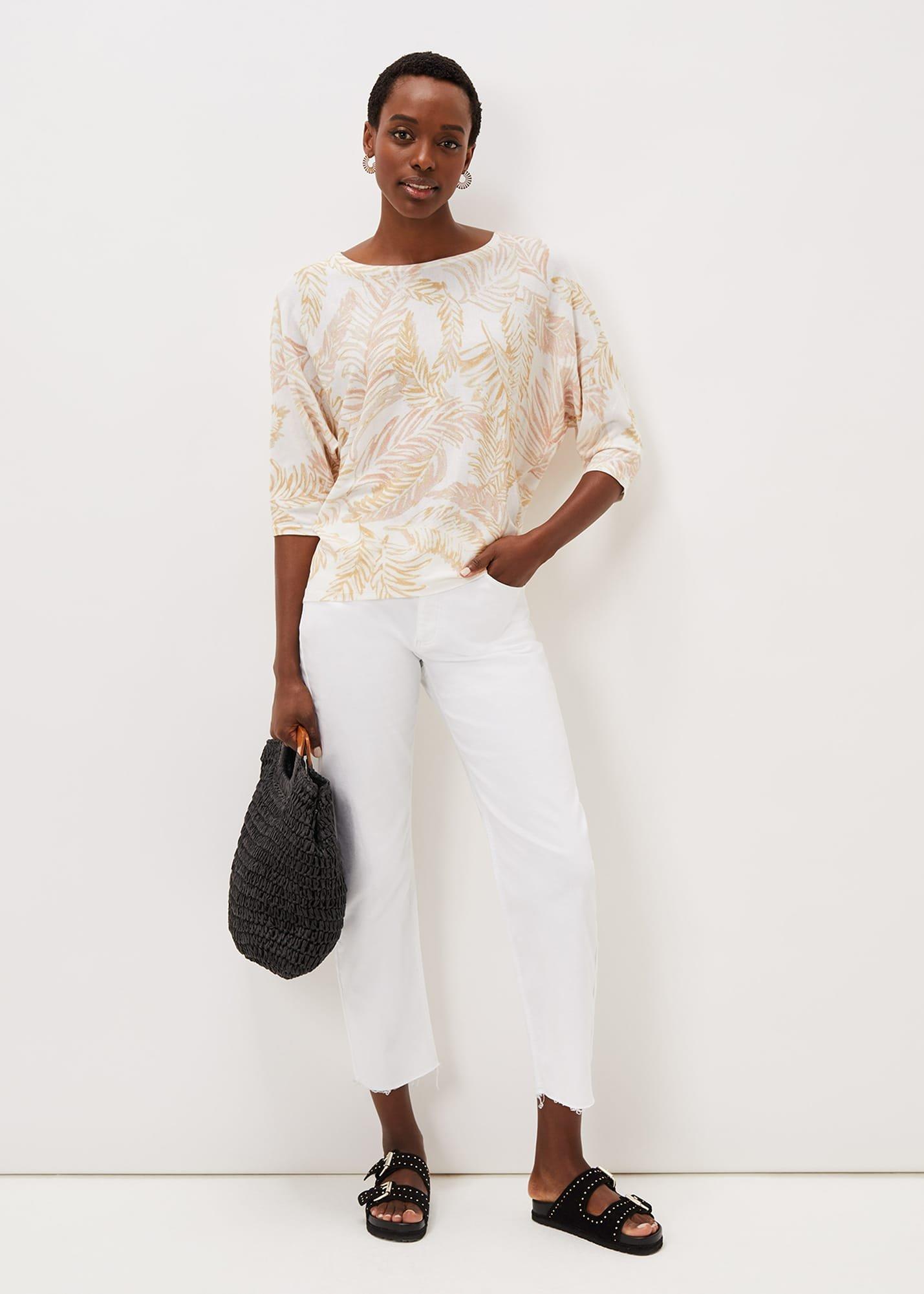 Hollie Cotton Palm Print Jumper