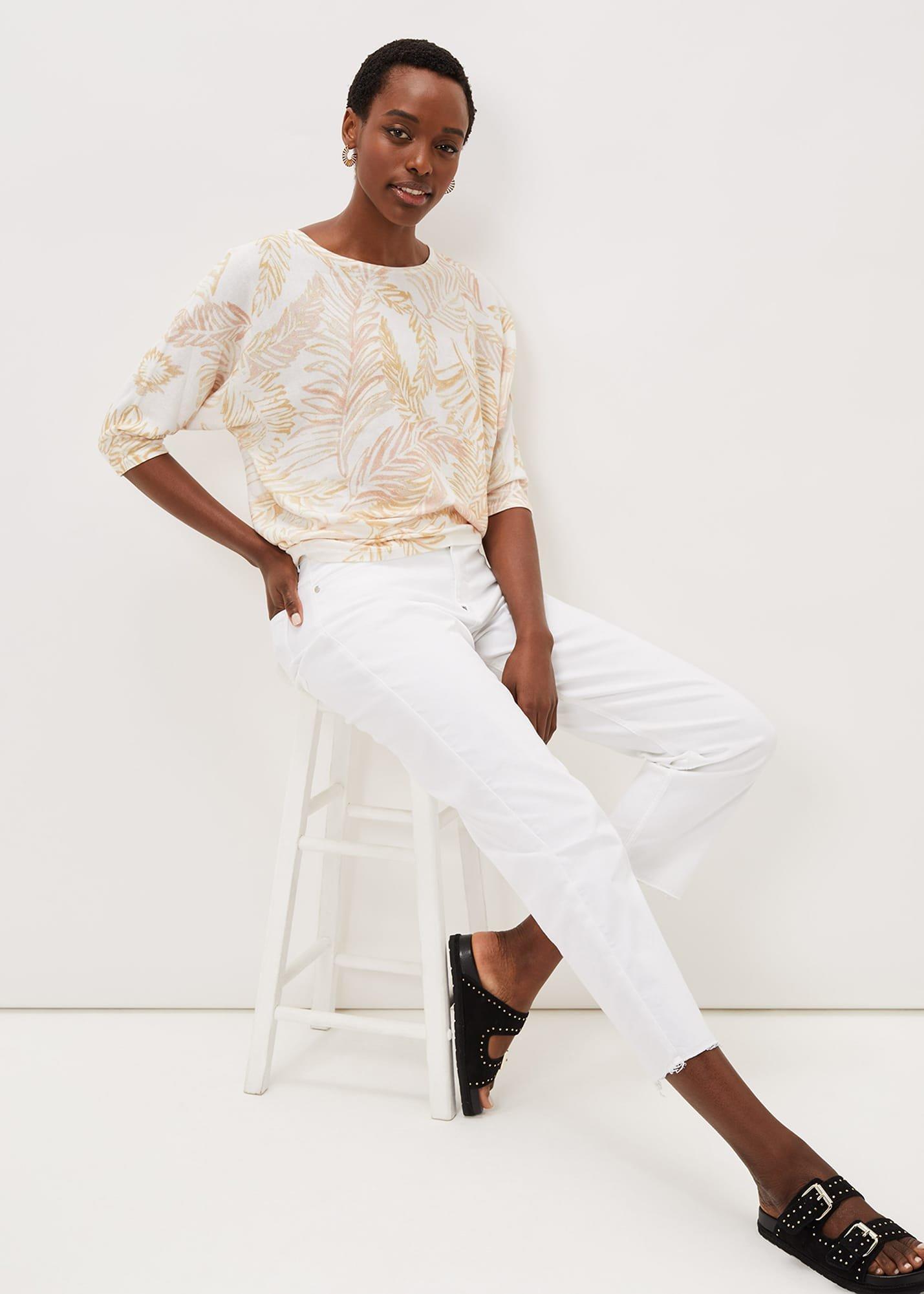 Hollie Cotton Palm Print Jumper