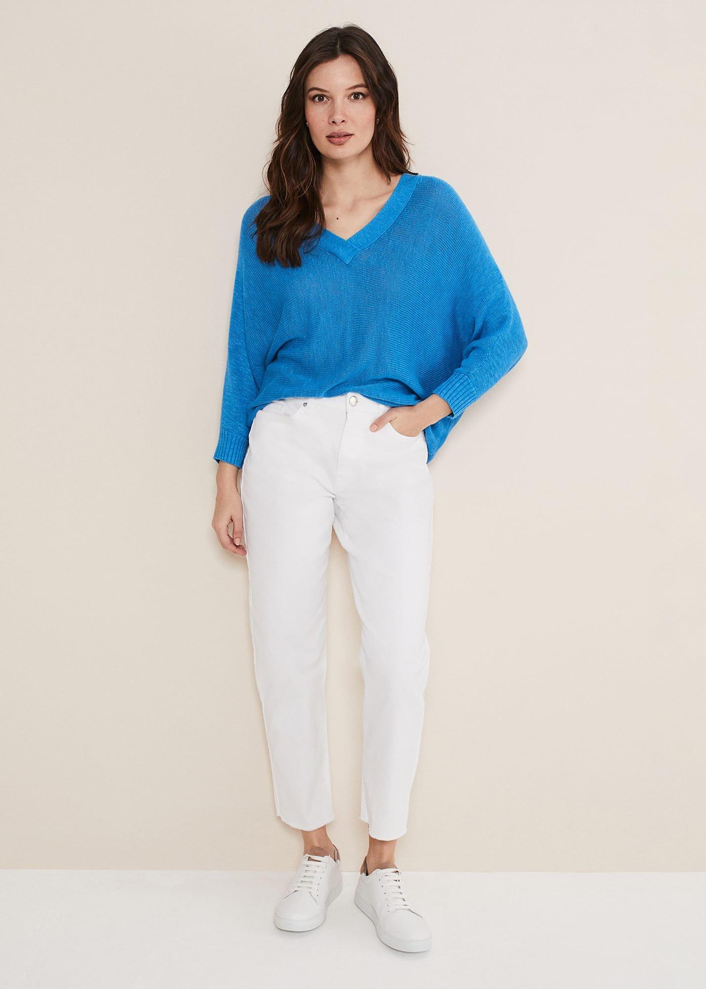 Larol Linen V Neck Knit