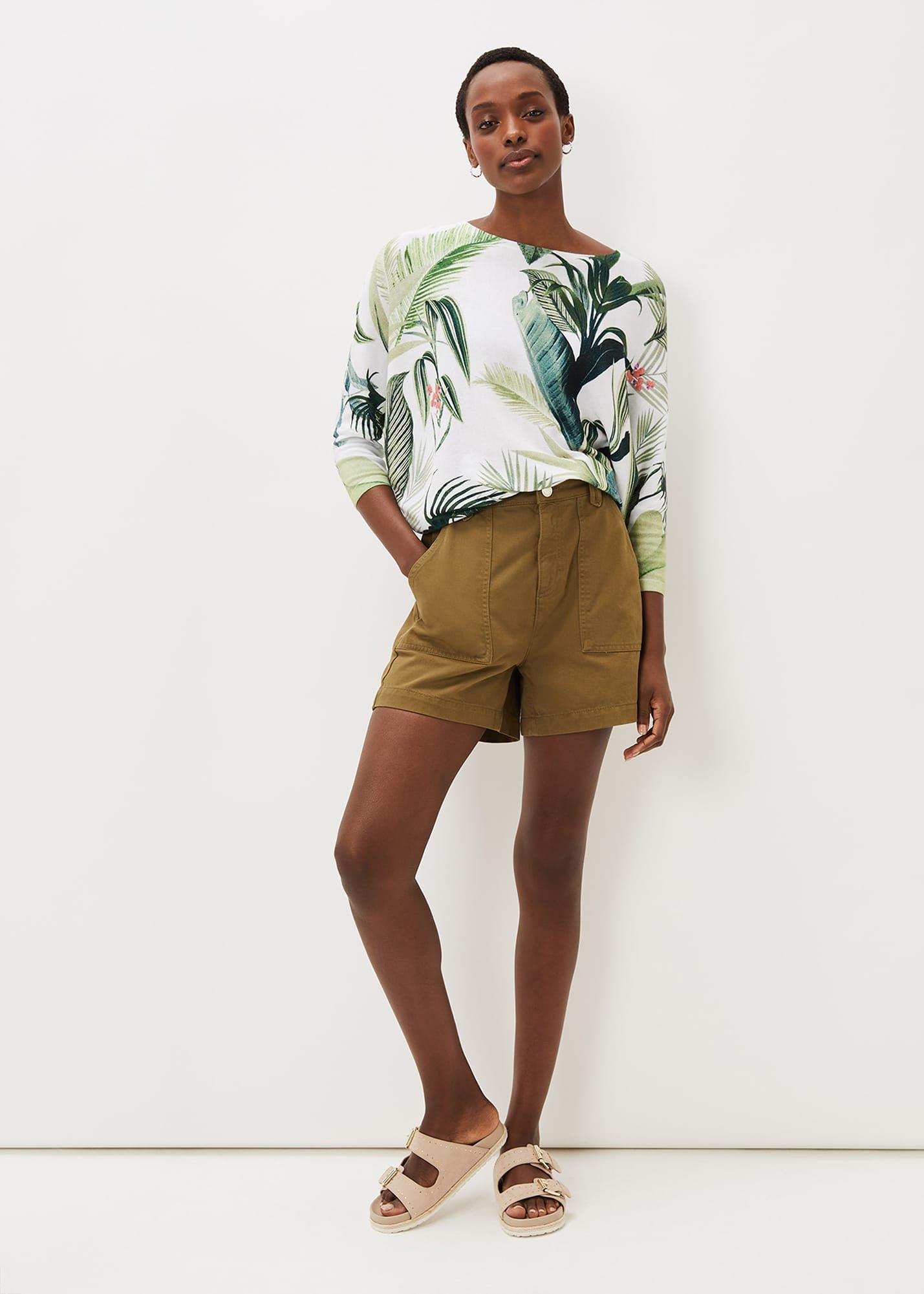 Johanna Cotton Palm Print Jumper