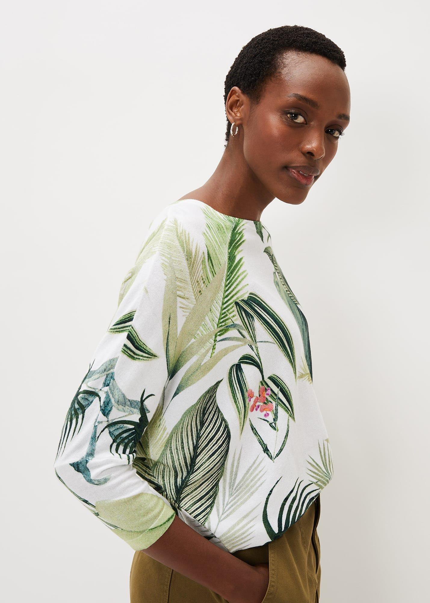 Johanna Cotton Palm Print Jumper
