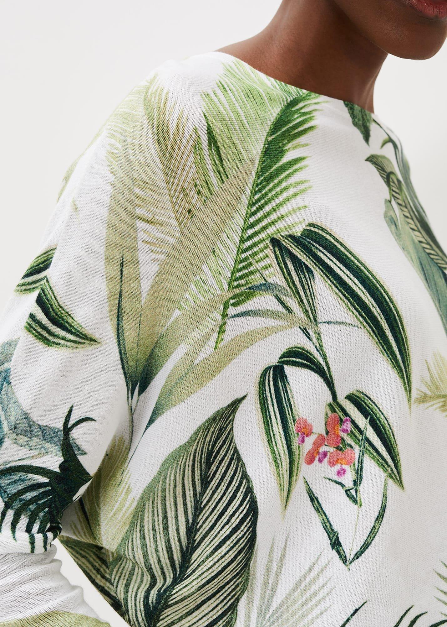 Johanna Cotton Palm Print Jumper
