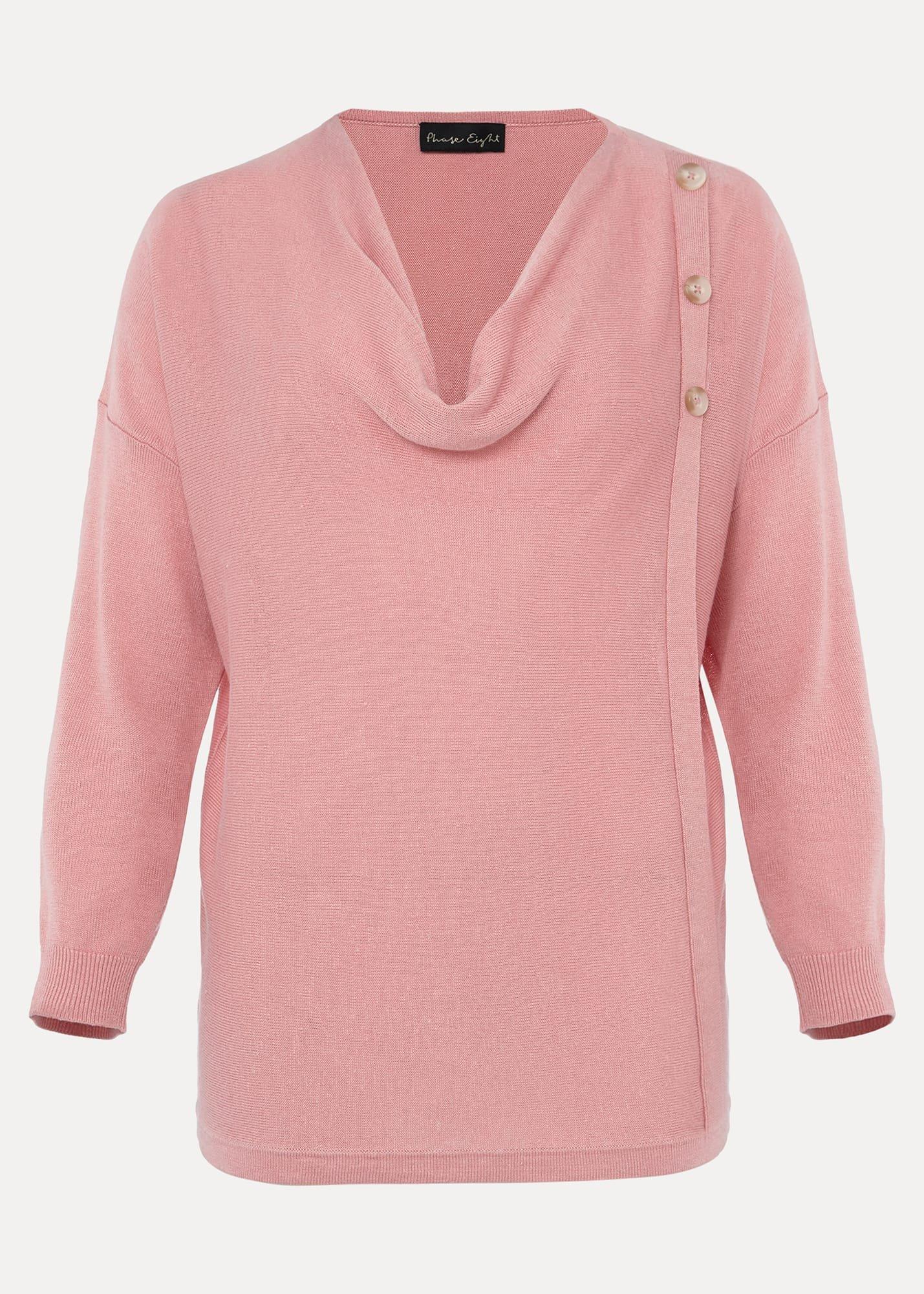 Dana Cowl Neck Button Trim Knit