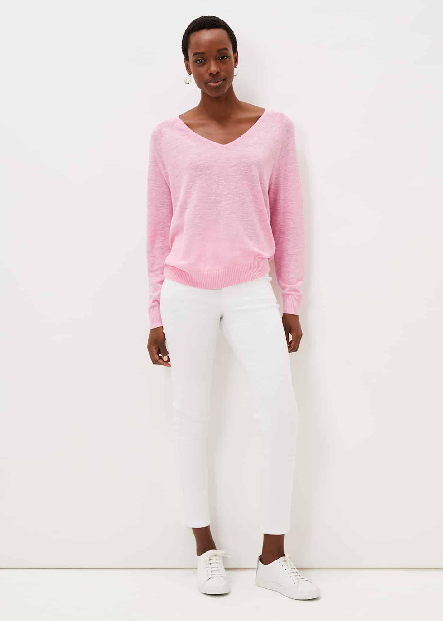 Senita Linen V-Neck Jumper