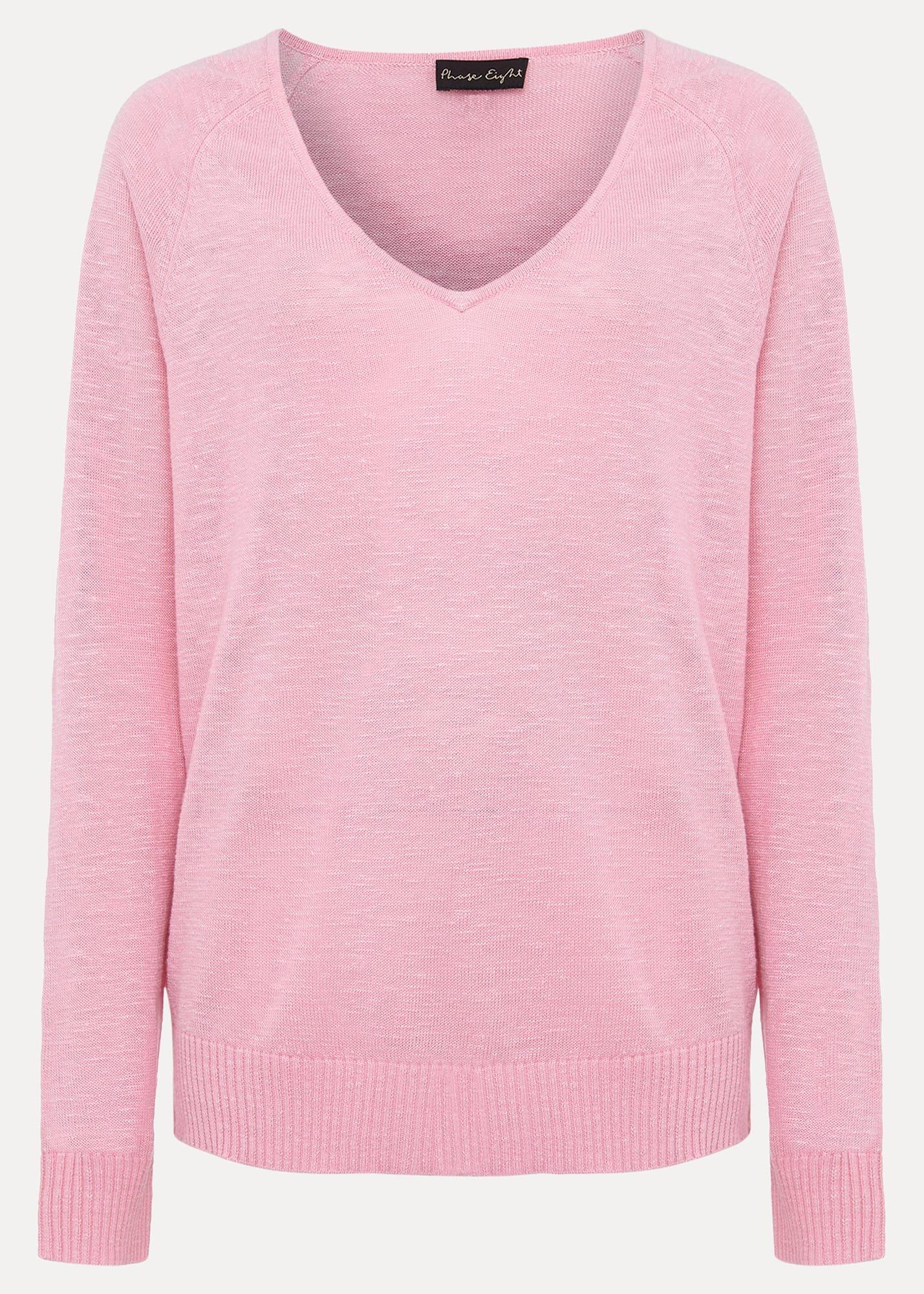Senita Linen V-Neck Jumper
