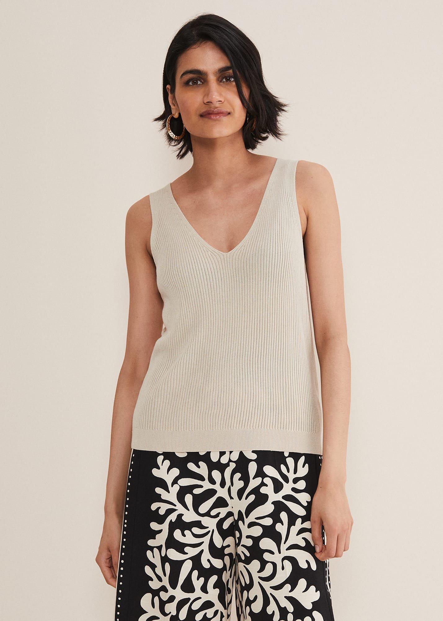Caryl Ribbed Vest Top