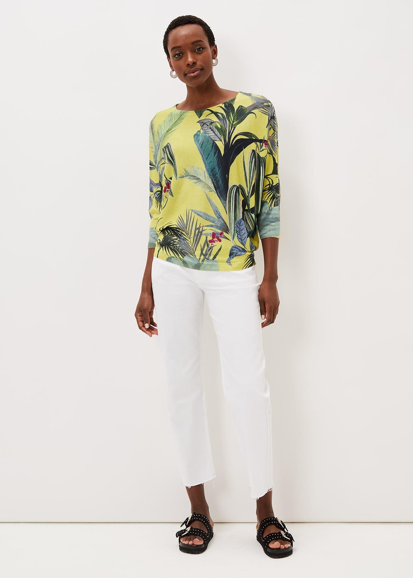 Jo Cotton Palm Print Jumper