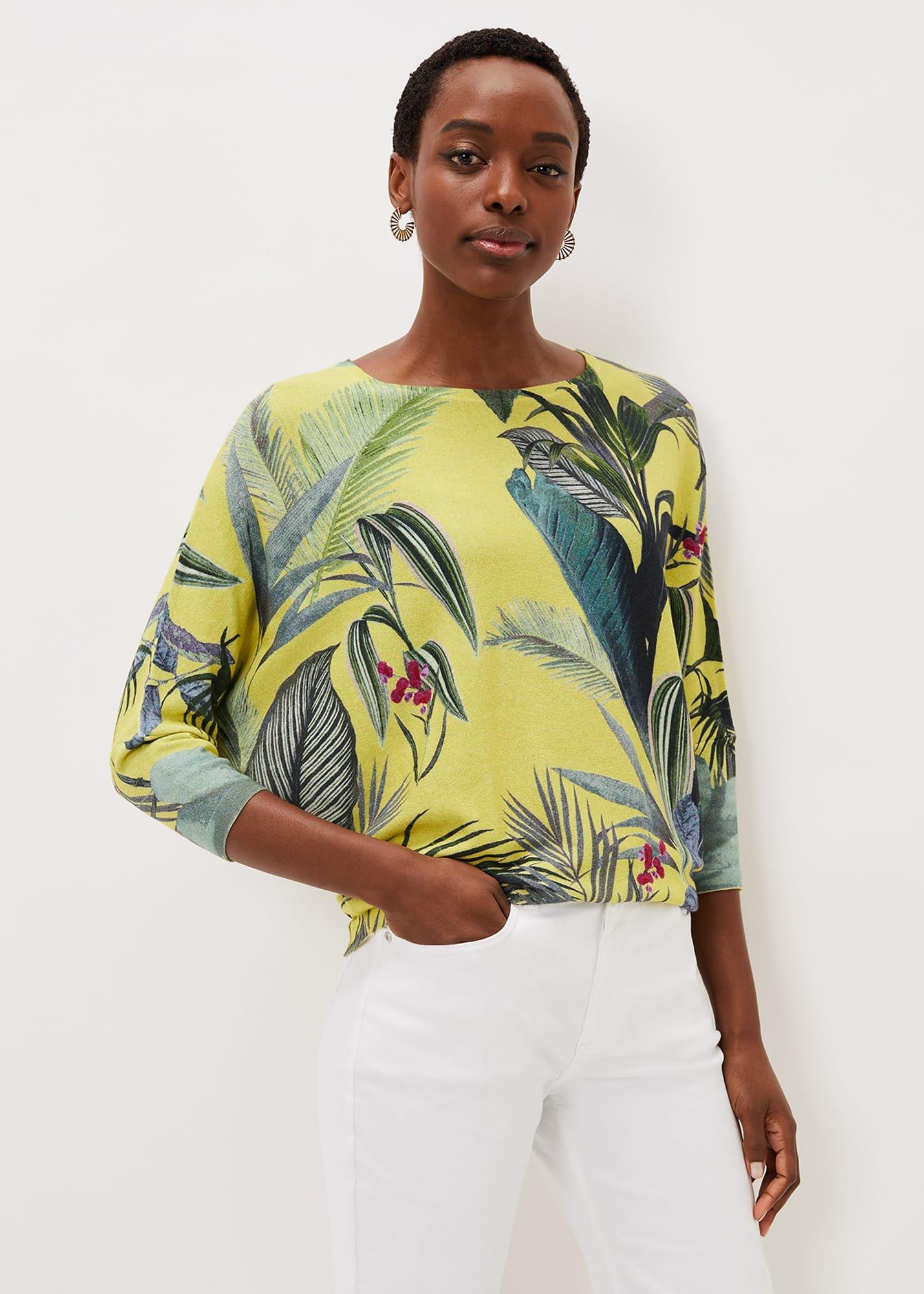 Jo Cotton Palm Print Jumper