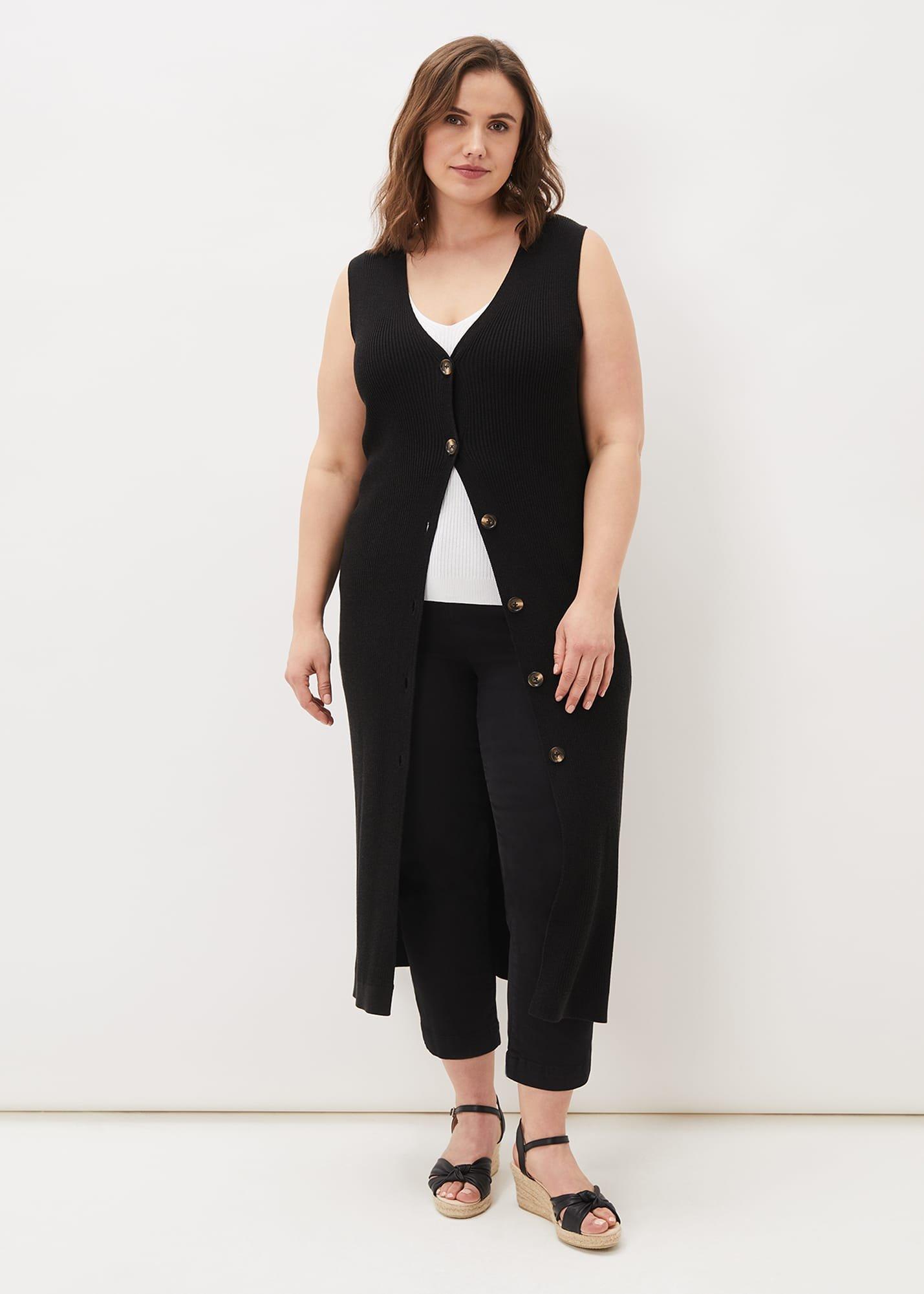 Kourtney Maxi Ribbed Sleeveless Cardigan