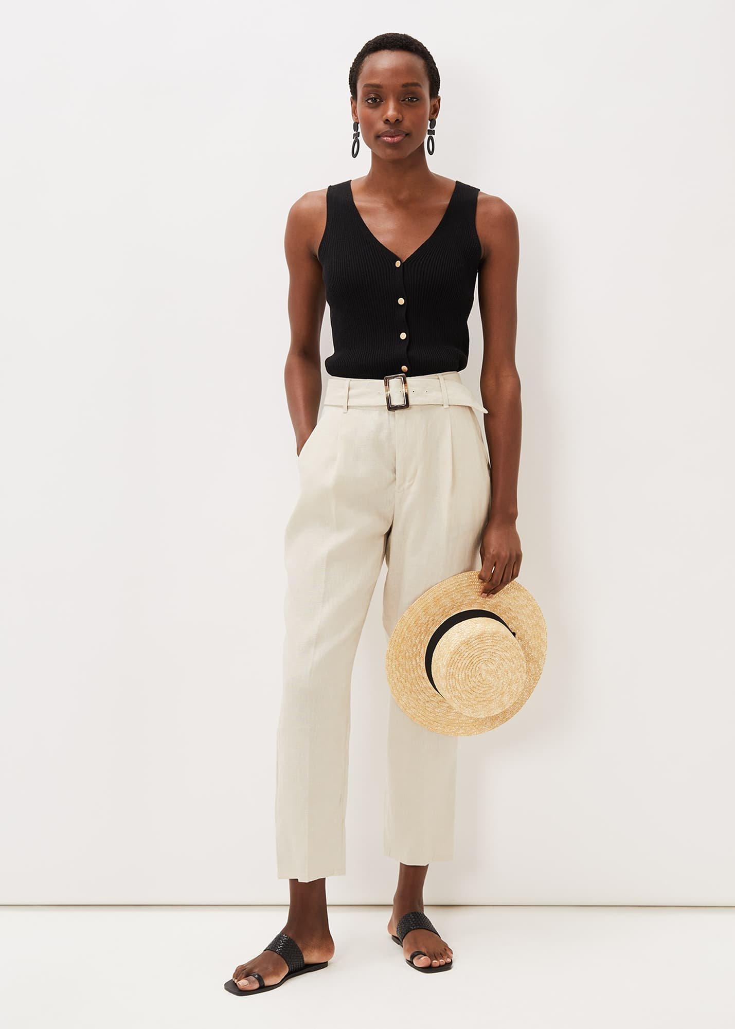 Celine Ribbed Button Vest Top