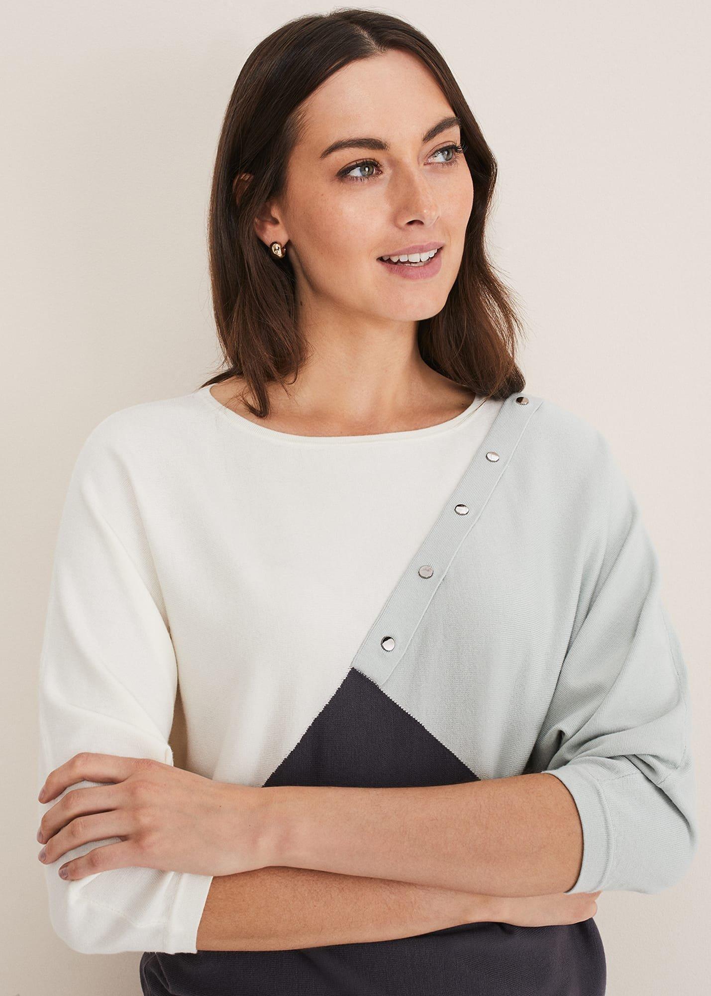 Tessa Colour Block Button Knit