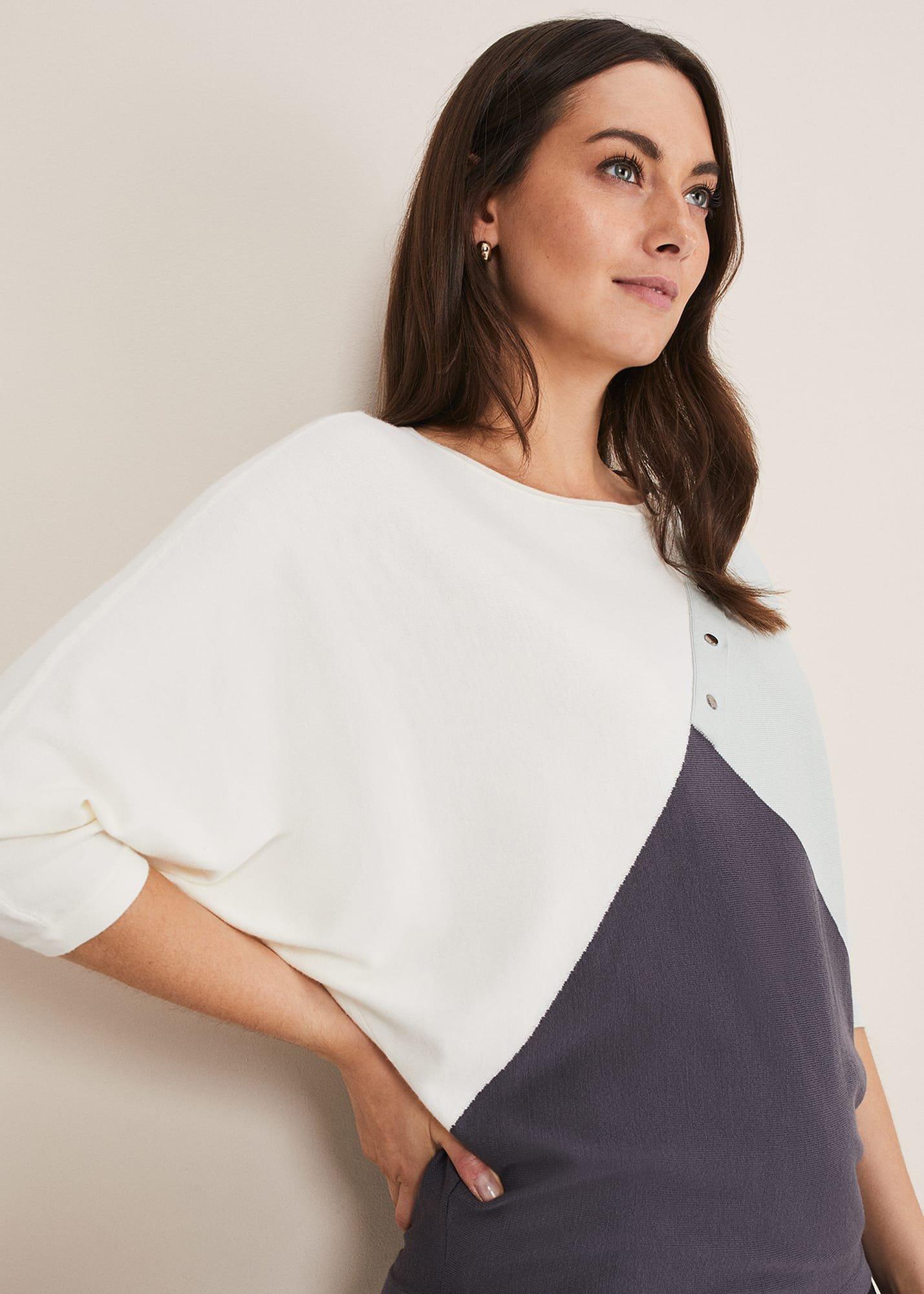 Tessa Colour Block Button Knit