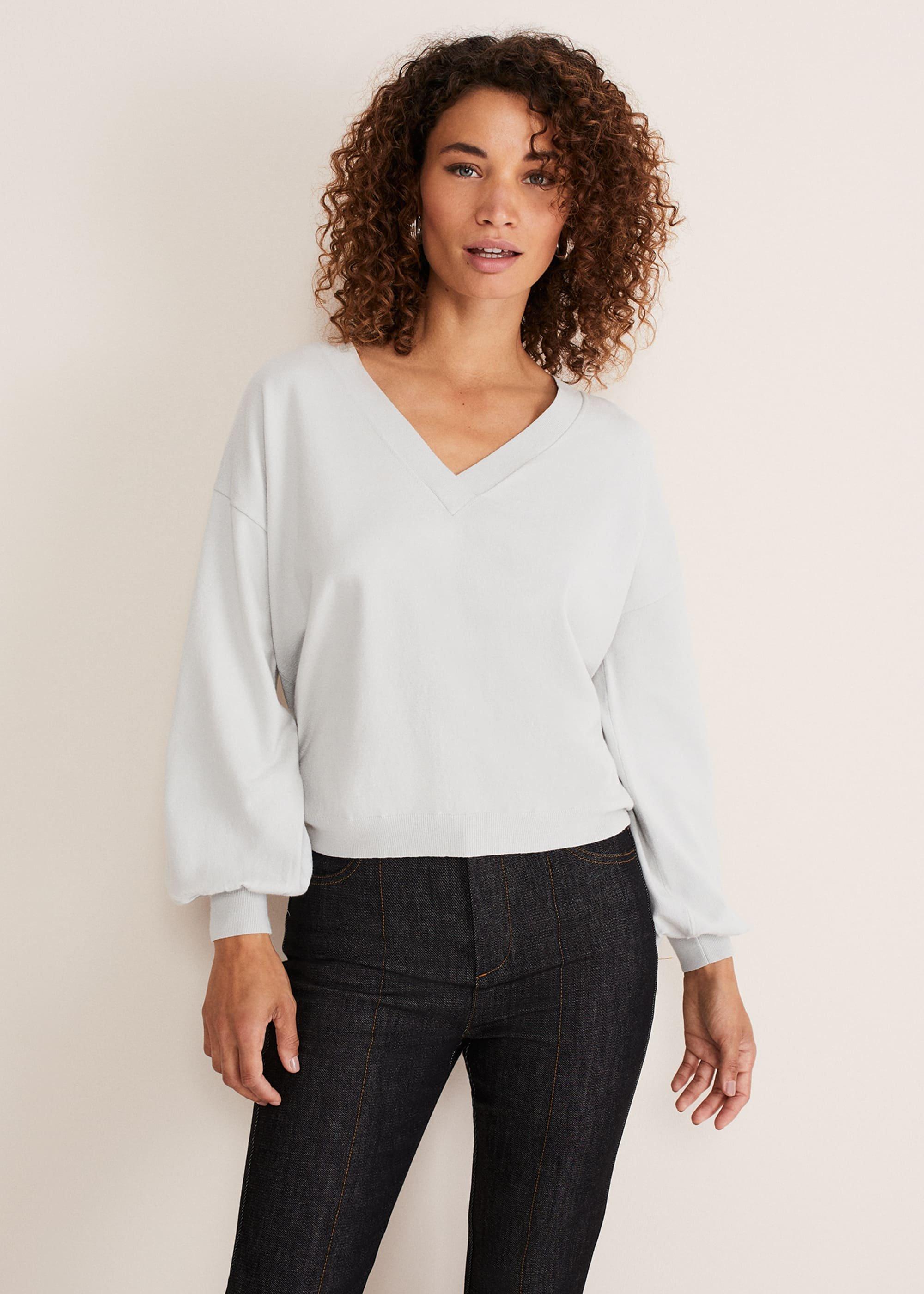 Kylie V Neck Balloon Sleeve Knit