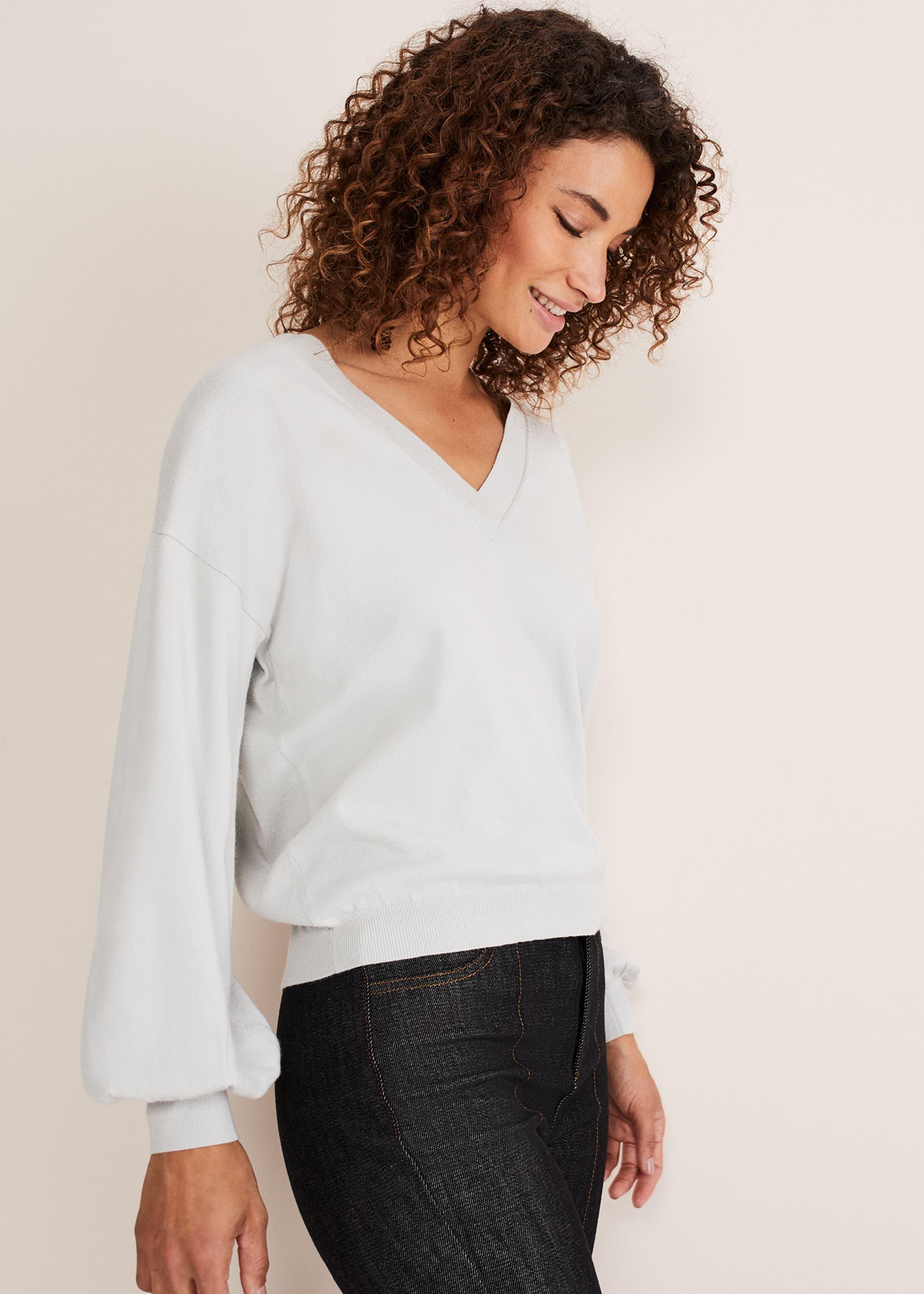 Kylie V Neck Balloon Sleeve Knit