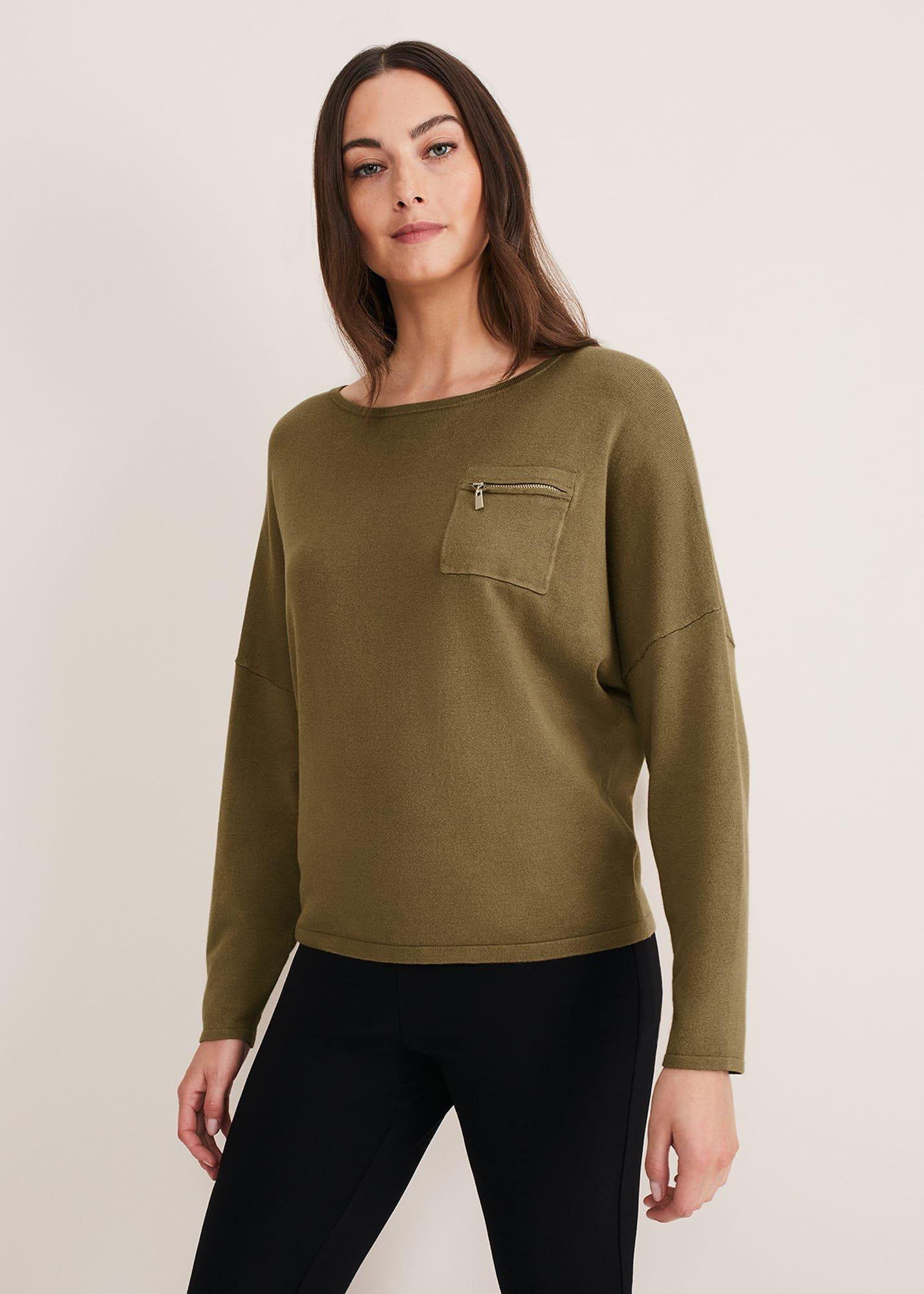 Rose Pocket Trim Knit
