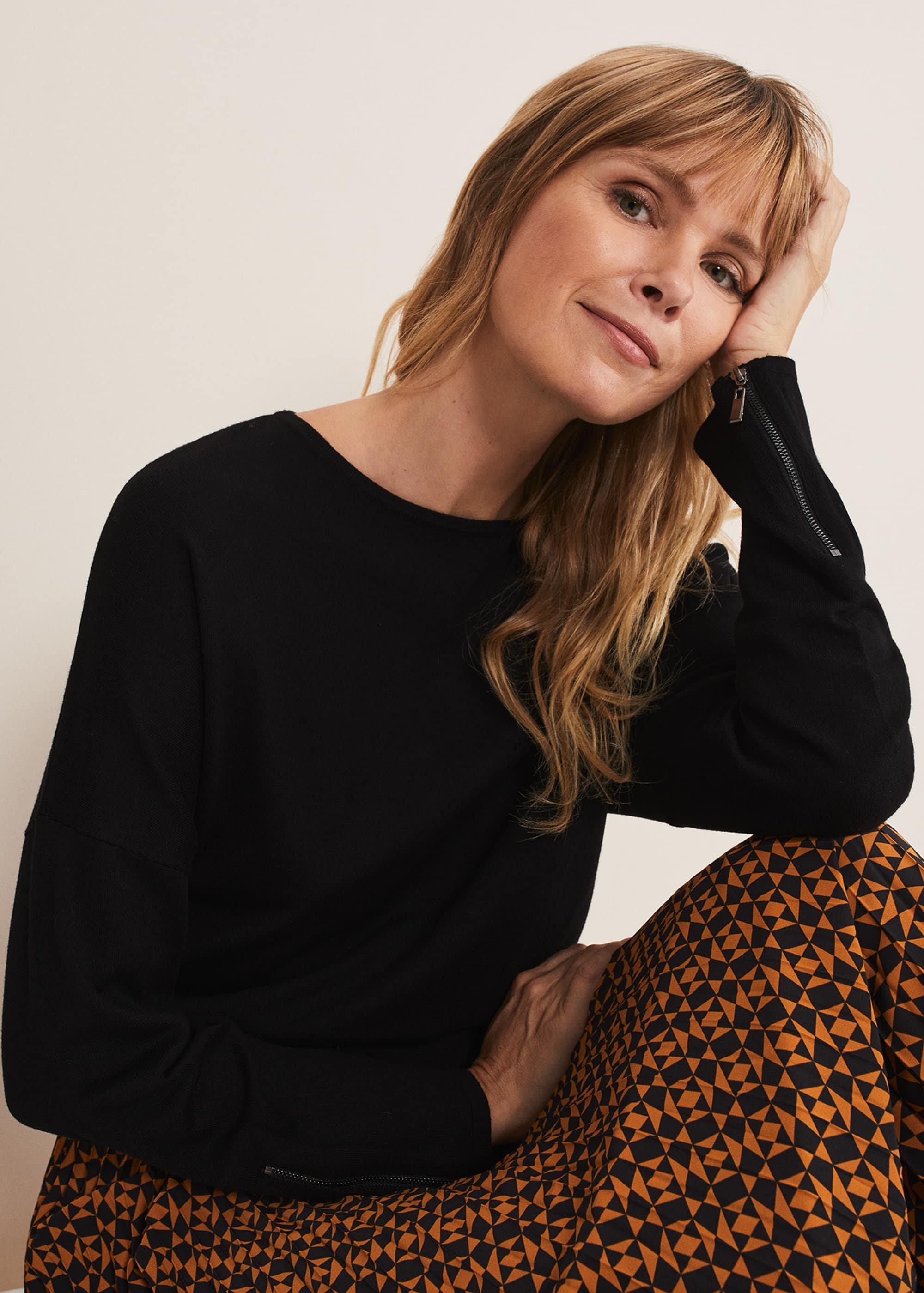 Olivian Zip Cuff Detail Knit