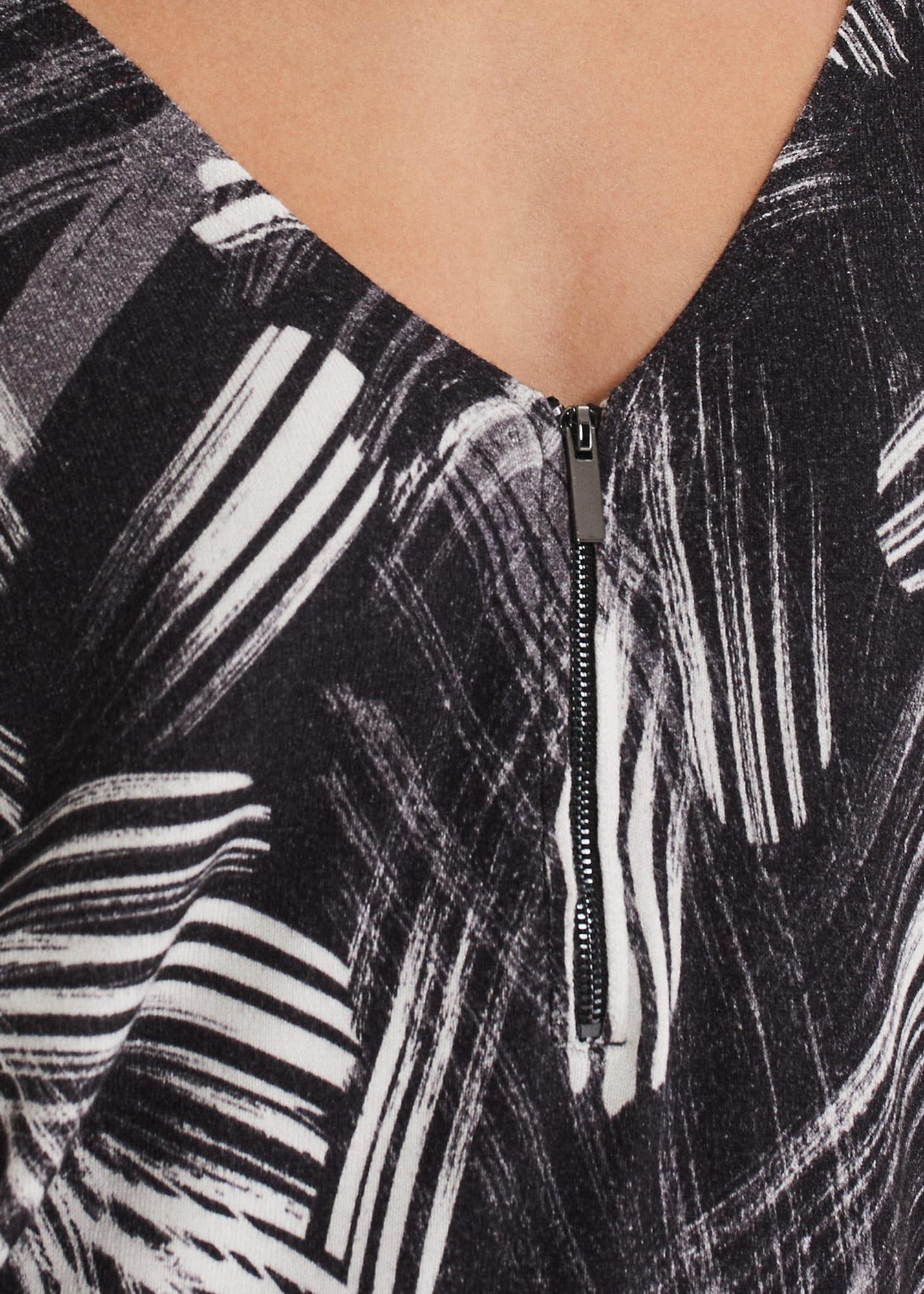 Adara Linear Zip Neck Print Jumper