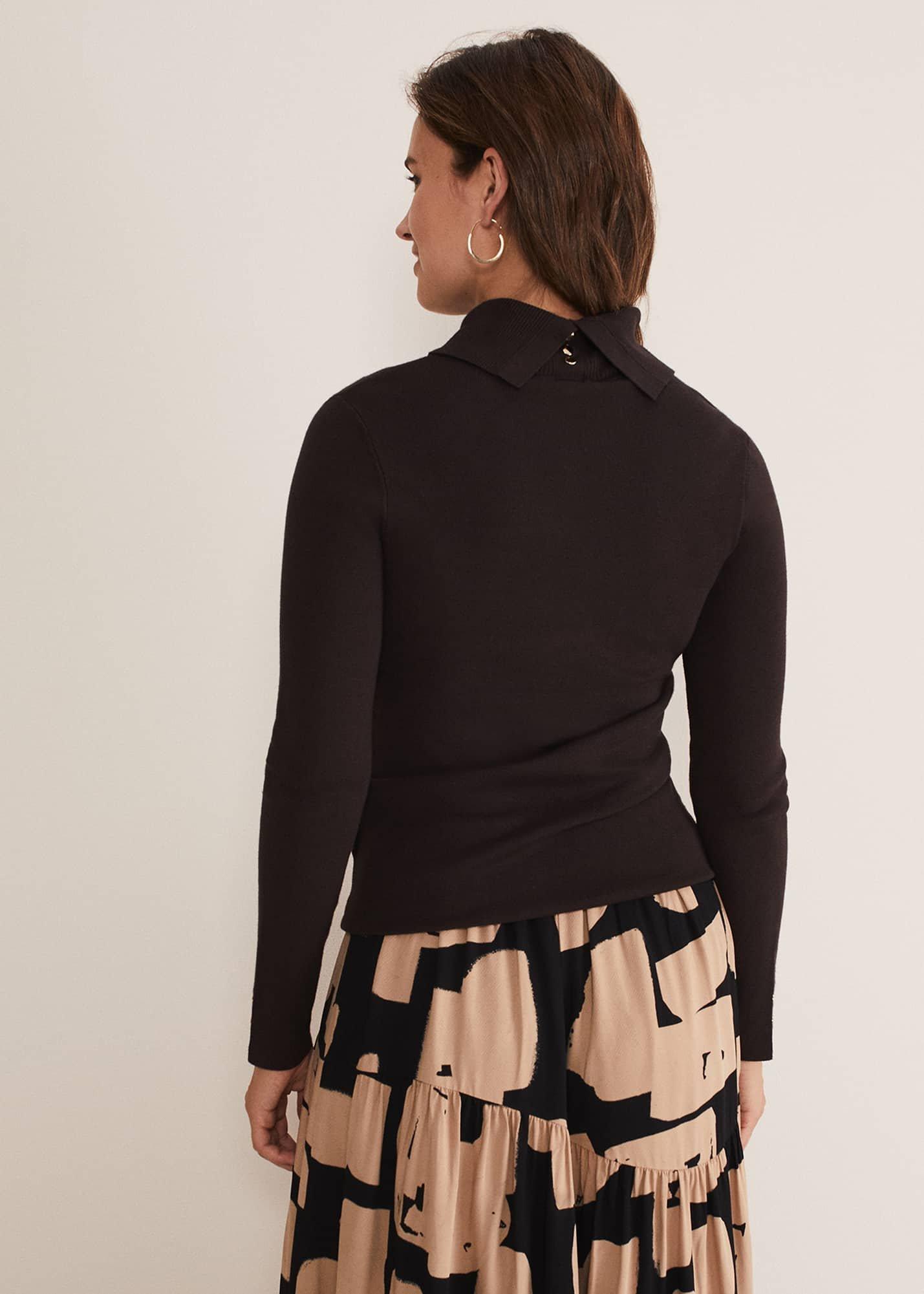 Ottilie Button Detail Roll Neck Knit