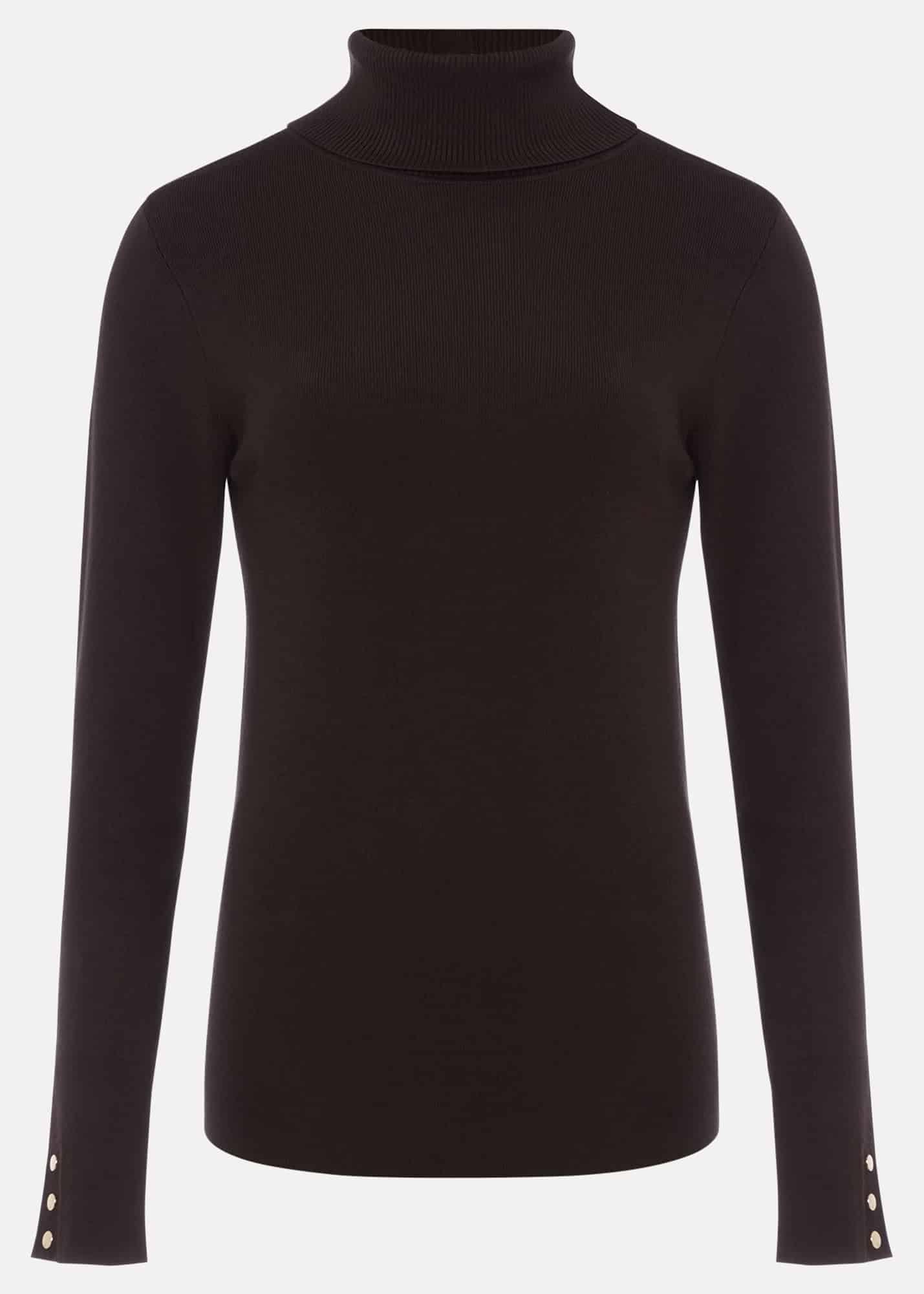 Ottilie Button Detail Roll Neck Knit