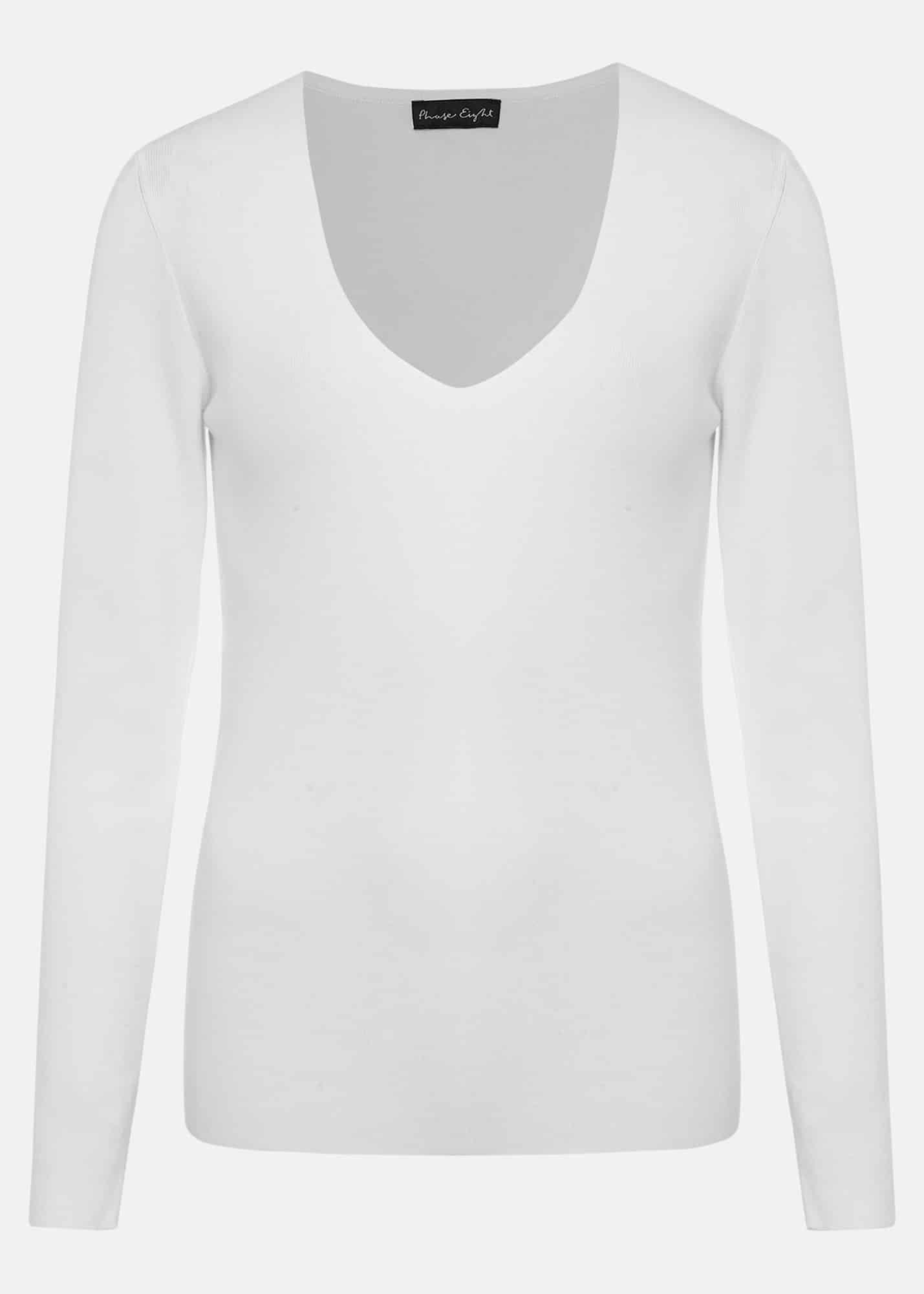 Molla White V-Neck Jumper