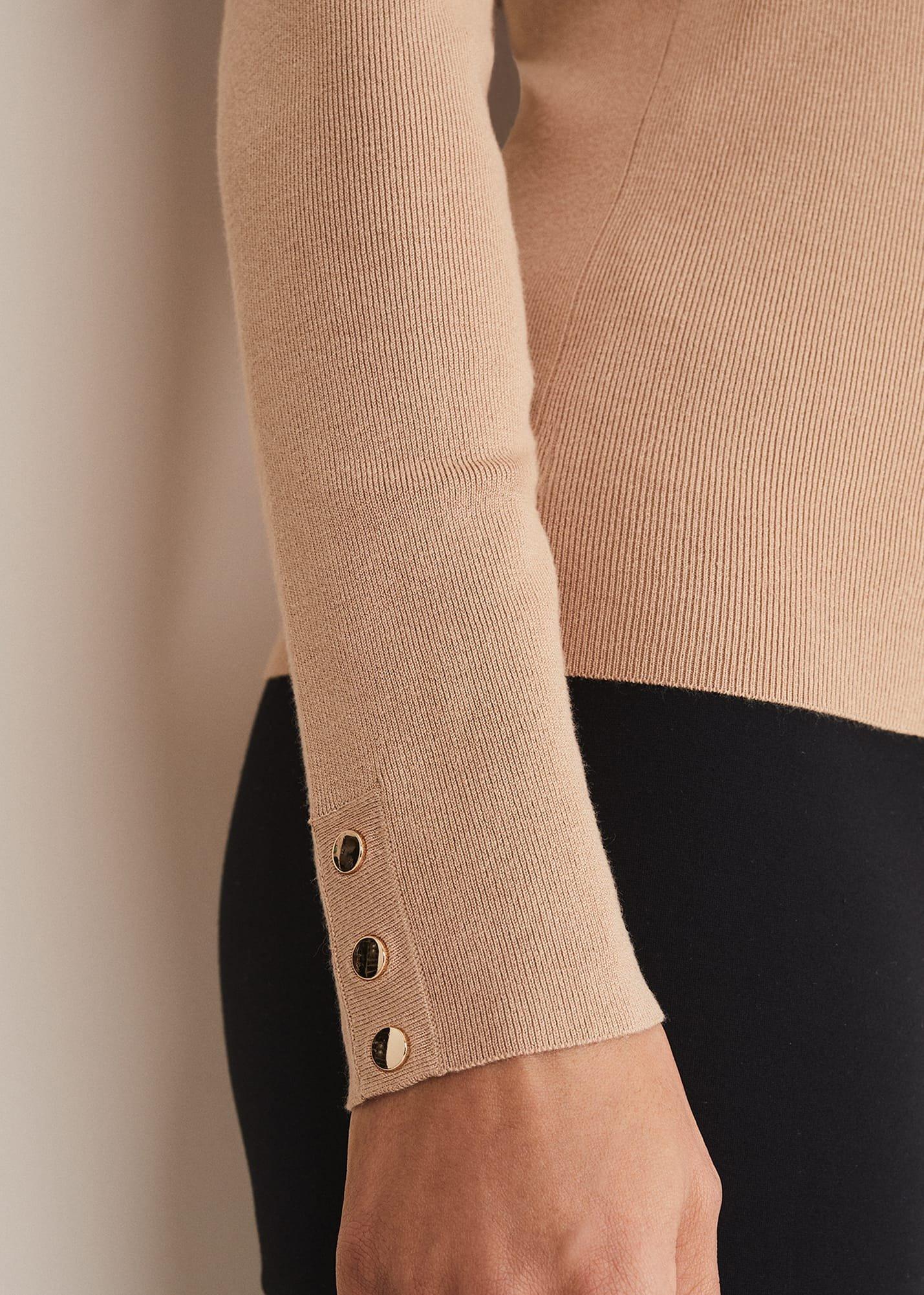 Ottilie Button Detail Roll Neck Knit