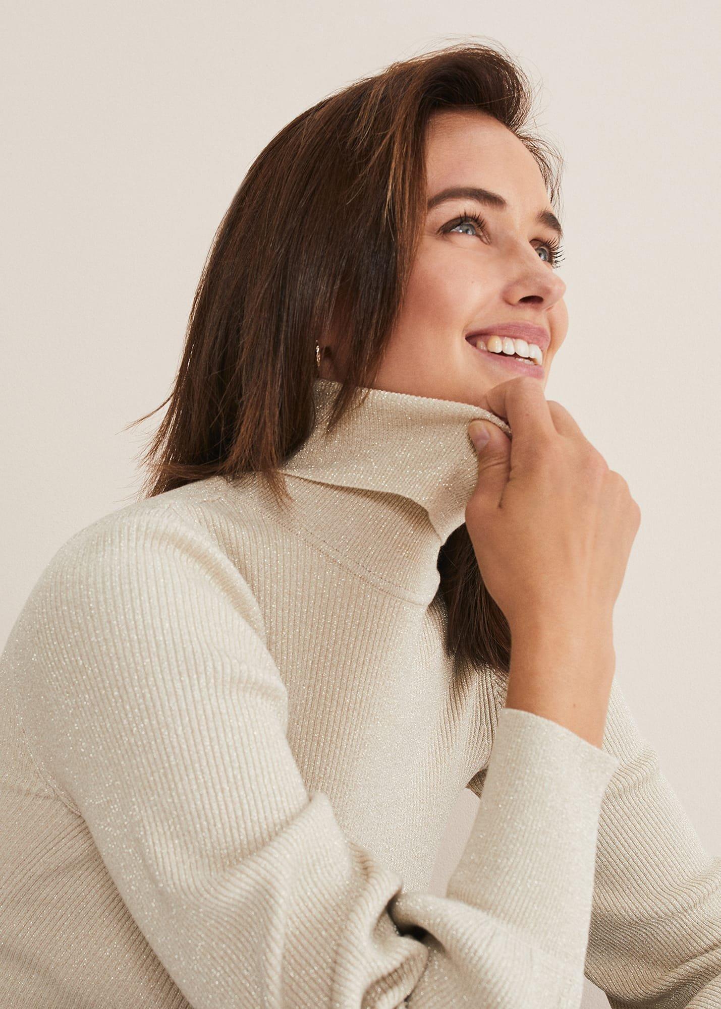 Gwyneth Balloon Sleeve Lurex Jumper