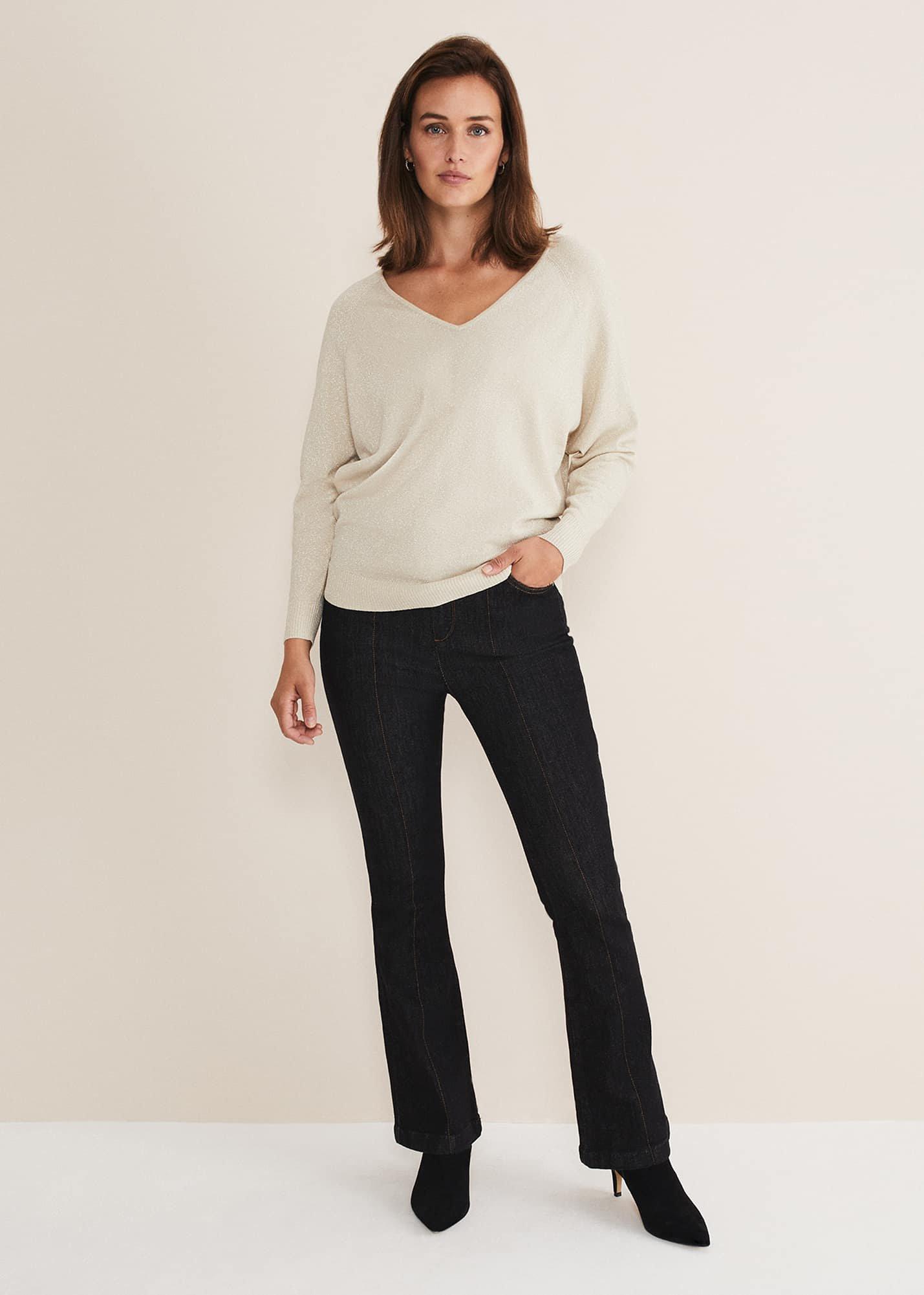 Senita V Neck Lurex Jumper