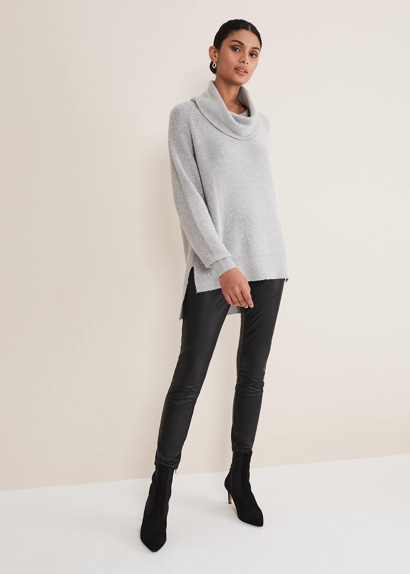 Bronte Cowl Neck Sequin Jumper