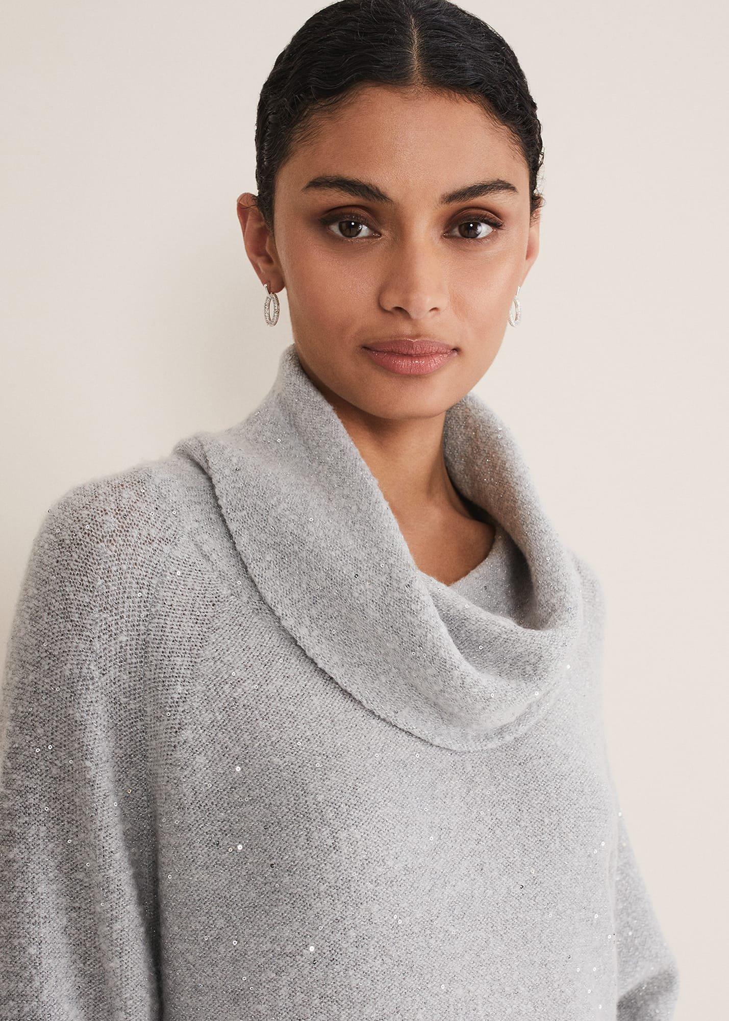 Bronte Cowl Neck Sequin Jumper