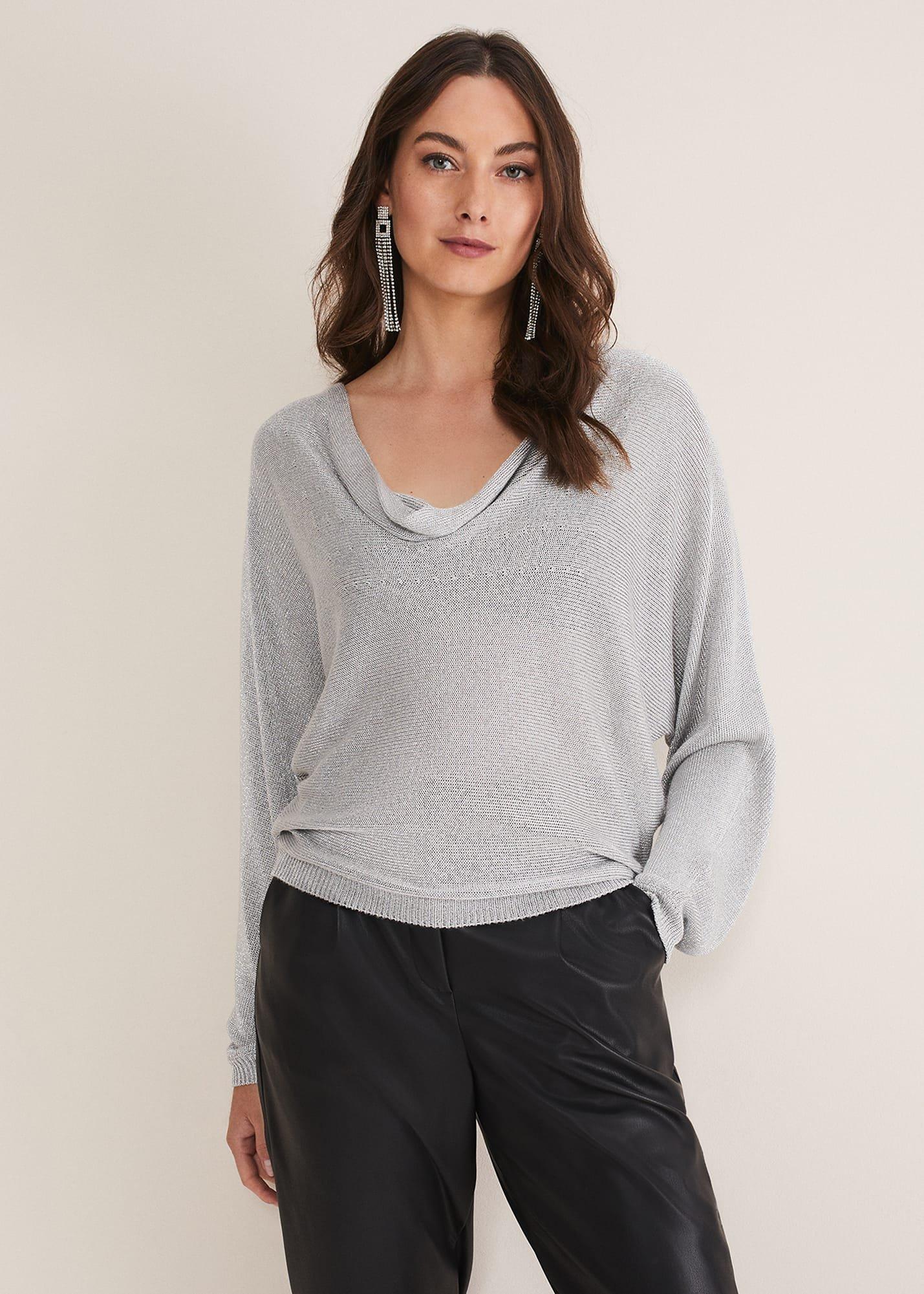 Malti Metallic Cowl Neck Knit