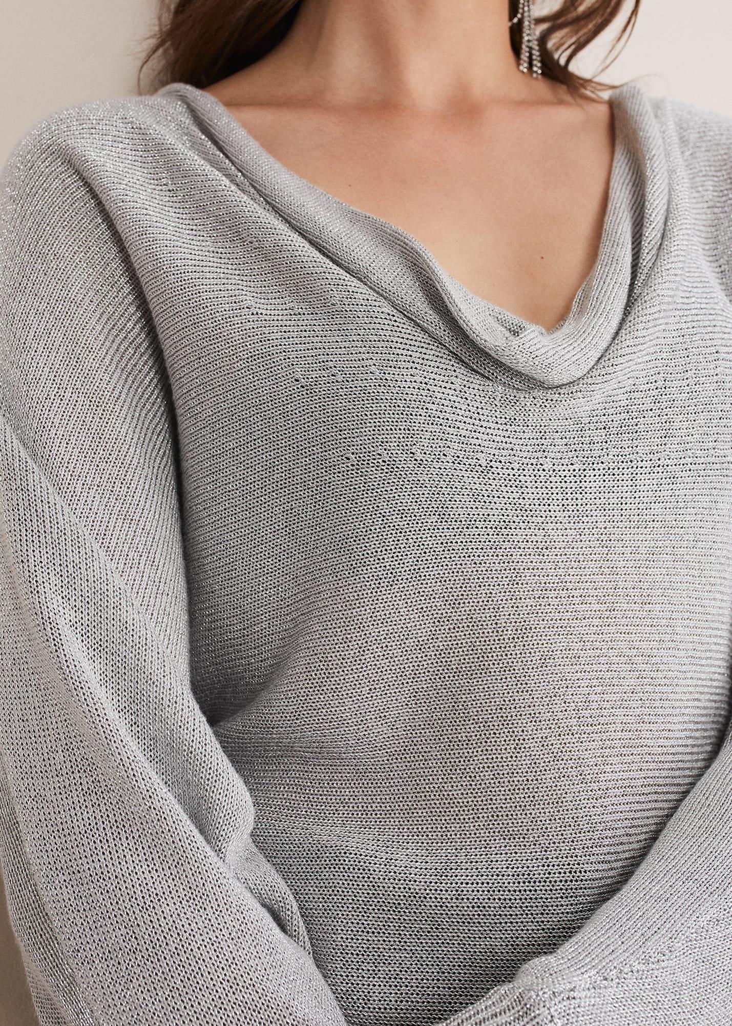 Malti Metallic Cowl Neck Knit
