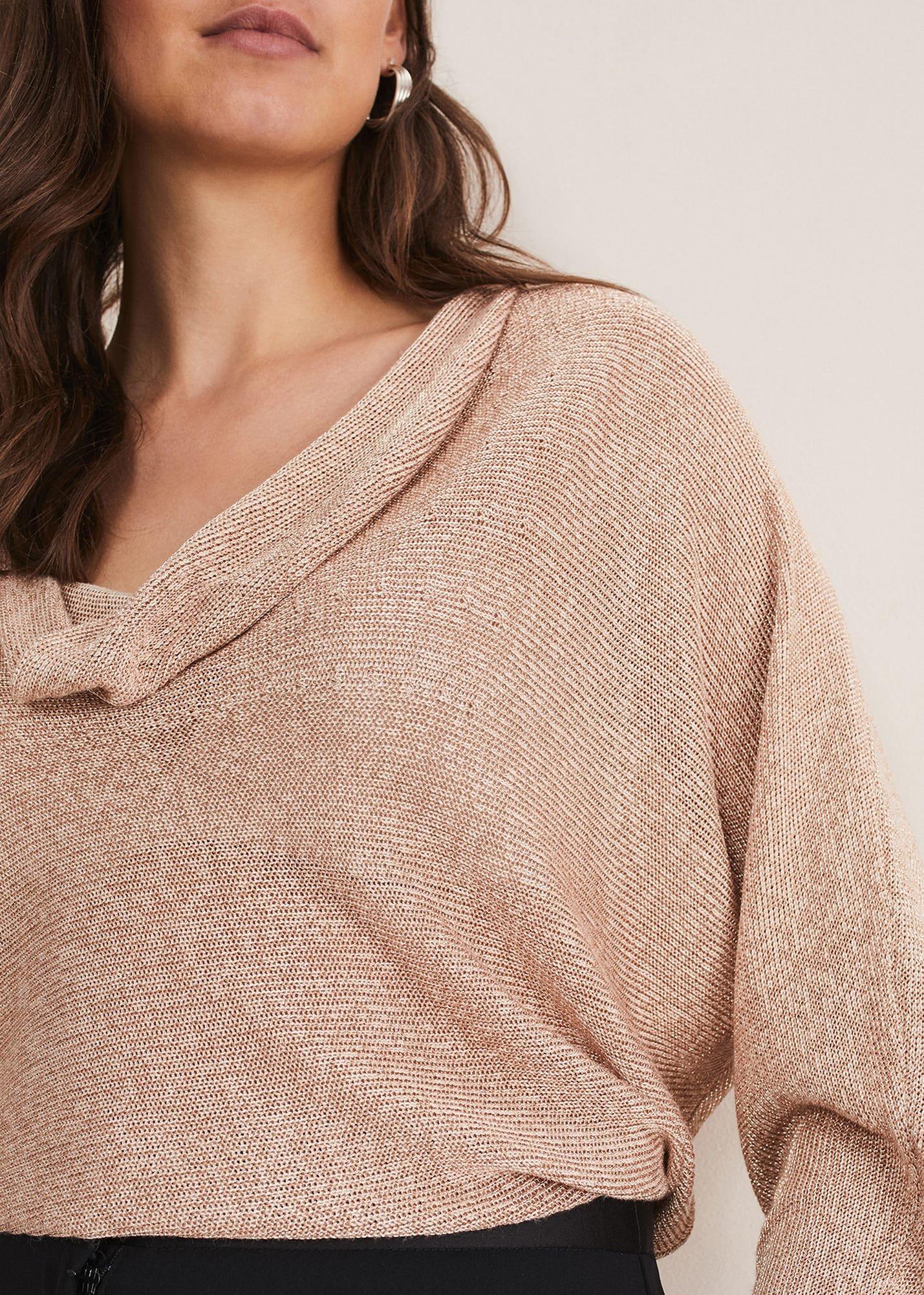 Malti Metallic Cowl Neck Knit