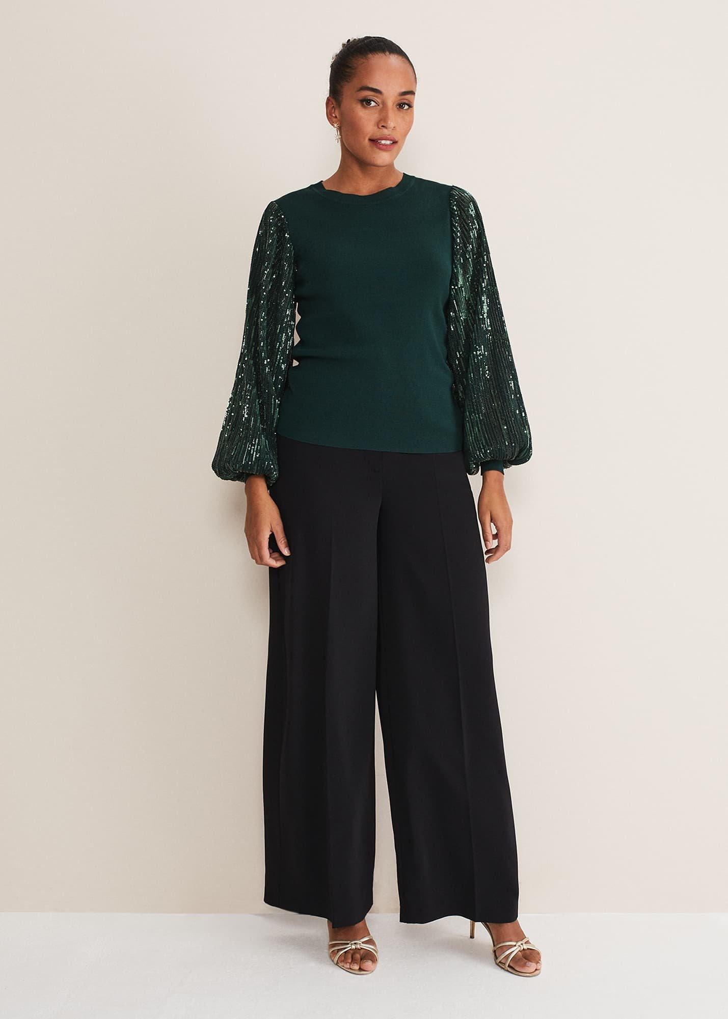 Everley Sequin Sleeve Top