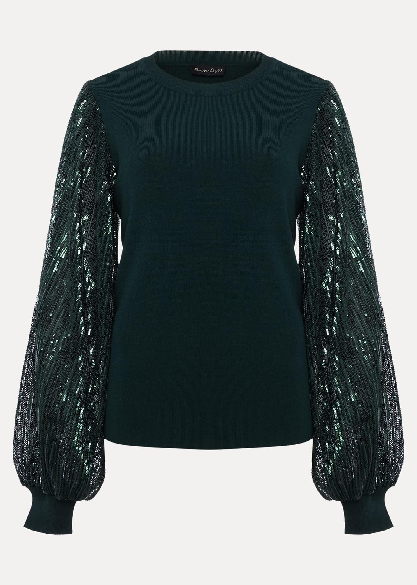 Everley Sequin Sleeve Top