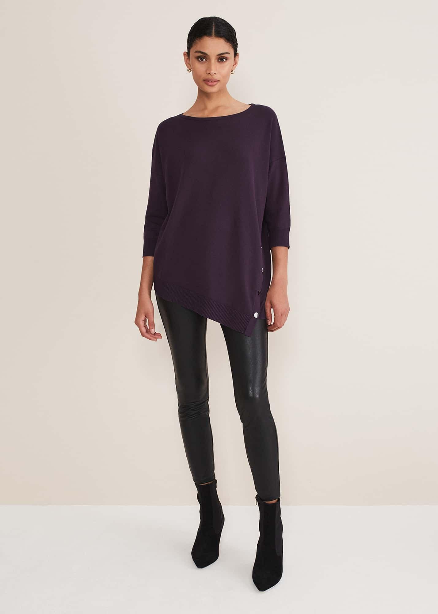Leoni Asymmetric Button Trim Jumper