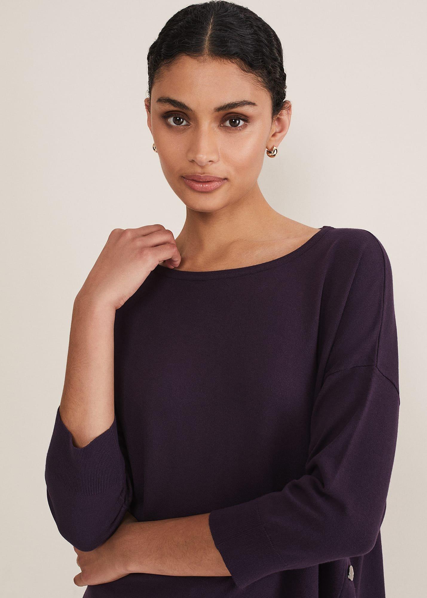 Leoni Asymmetric Button Trim Jumper