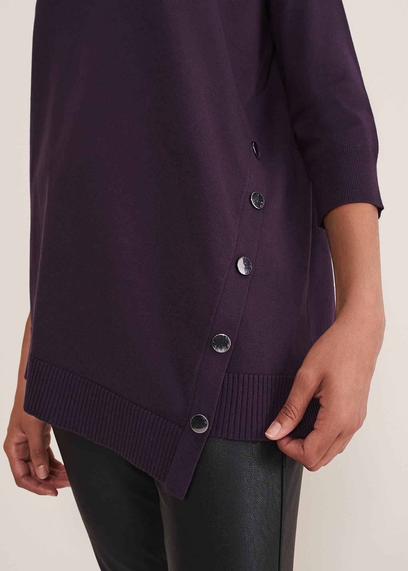 Leoni Asymmetric Button Trim Jumper