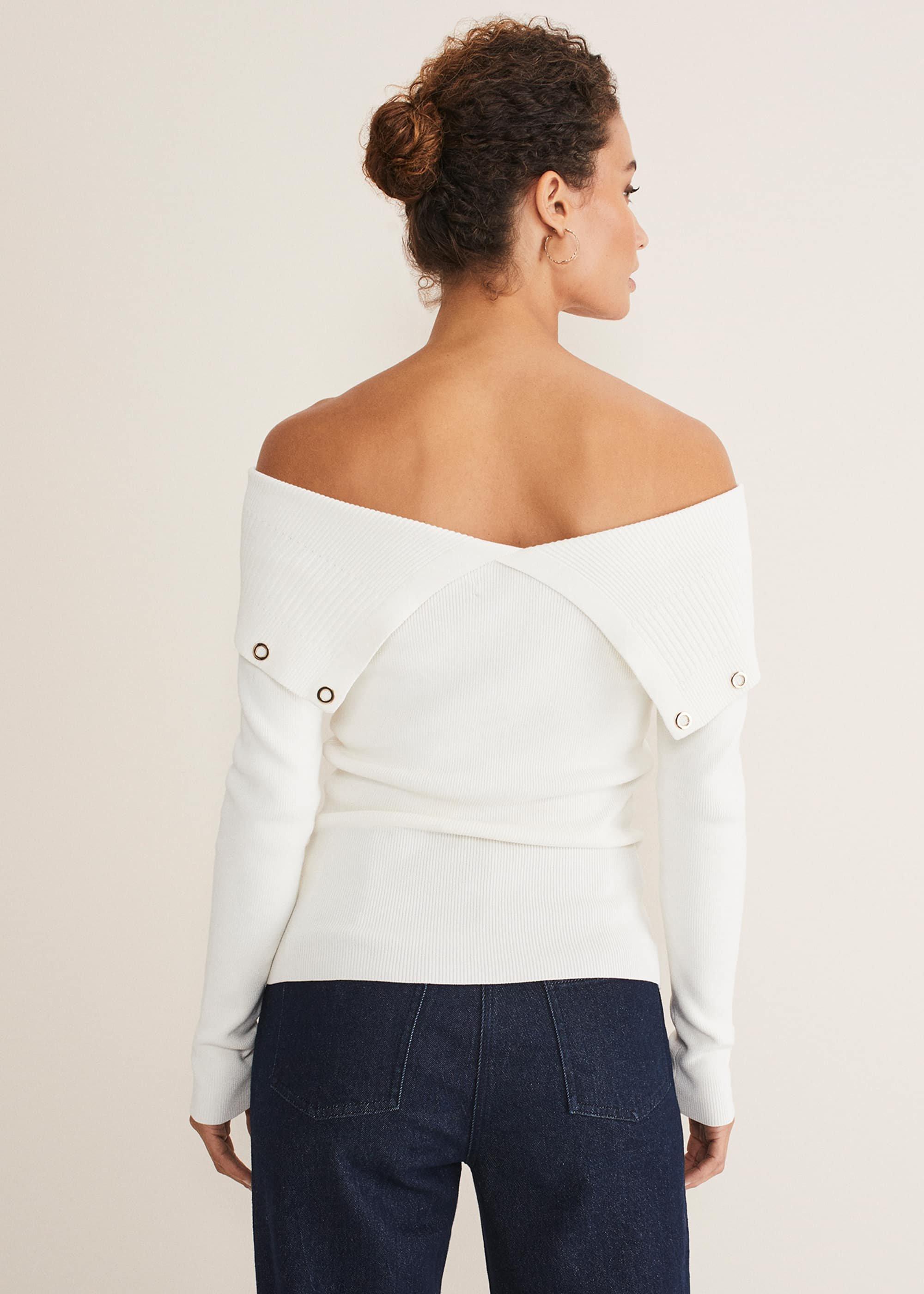 Mirelle Bardot Embellished Knit
