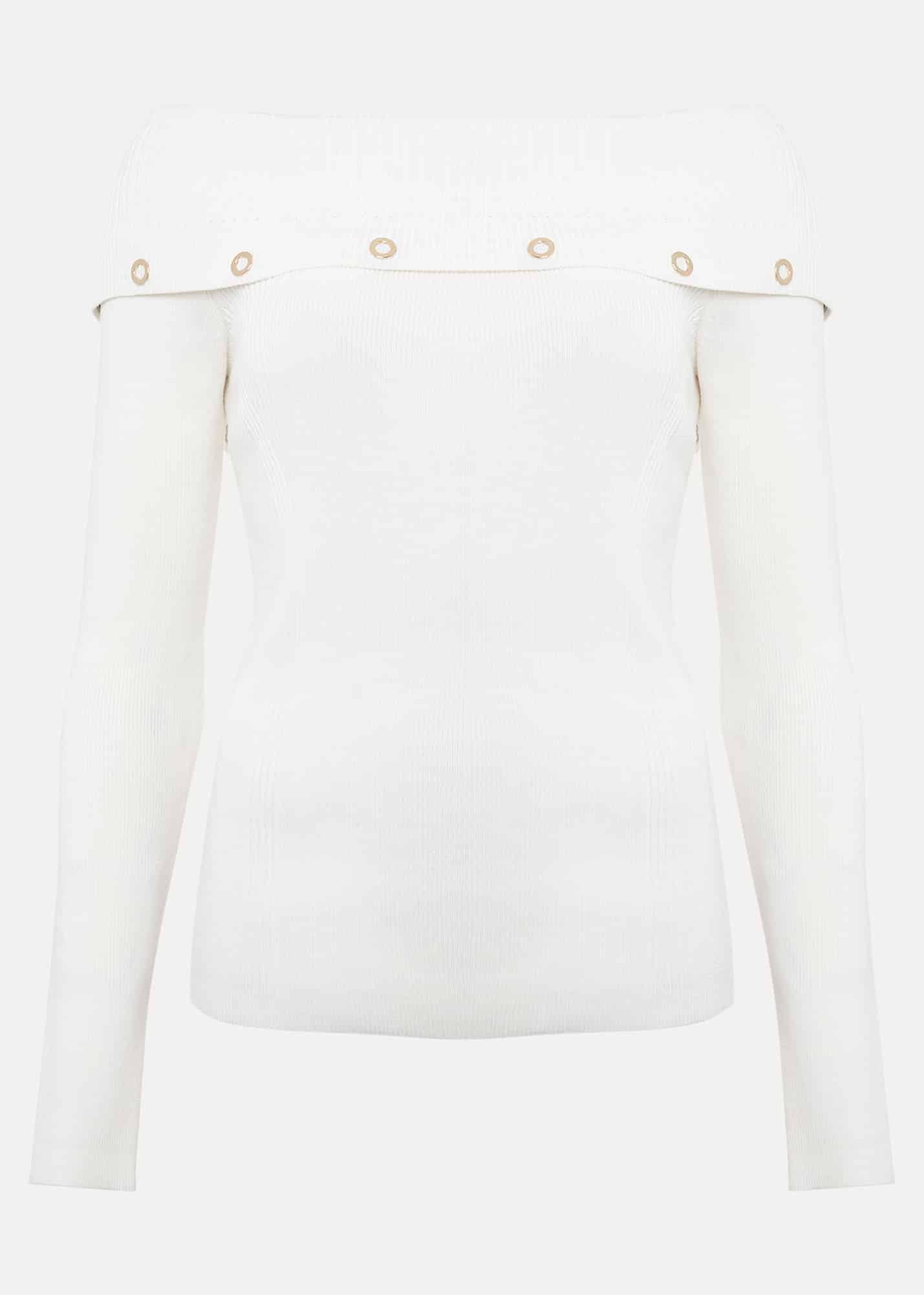 Mirelle Bardot Embellished Knit
